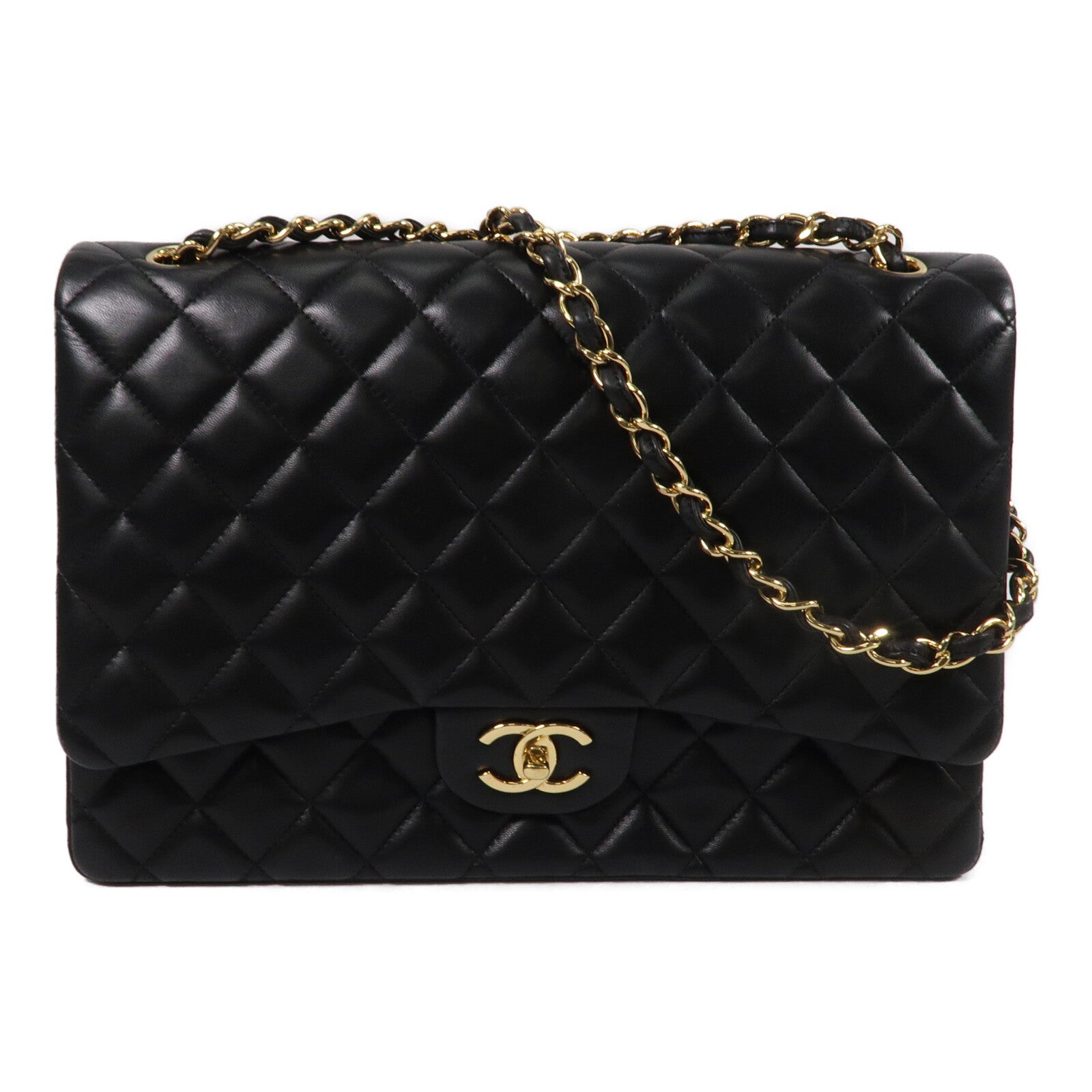 CHANEL 羊皮皮革Maxi Classic鏈帶肩背袋
