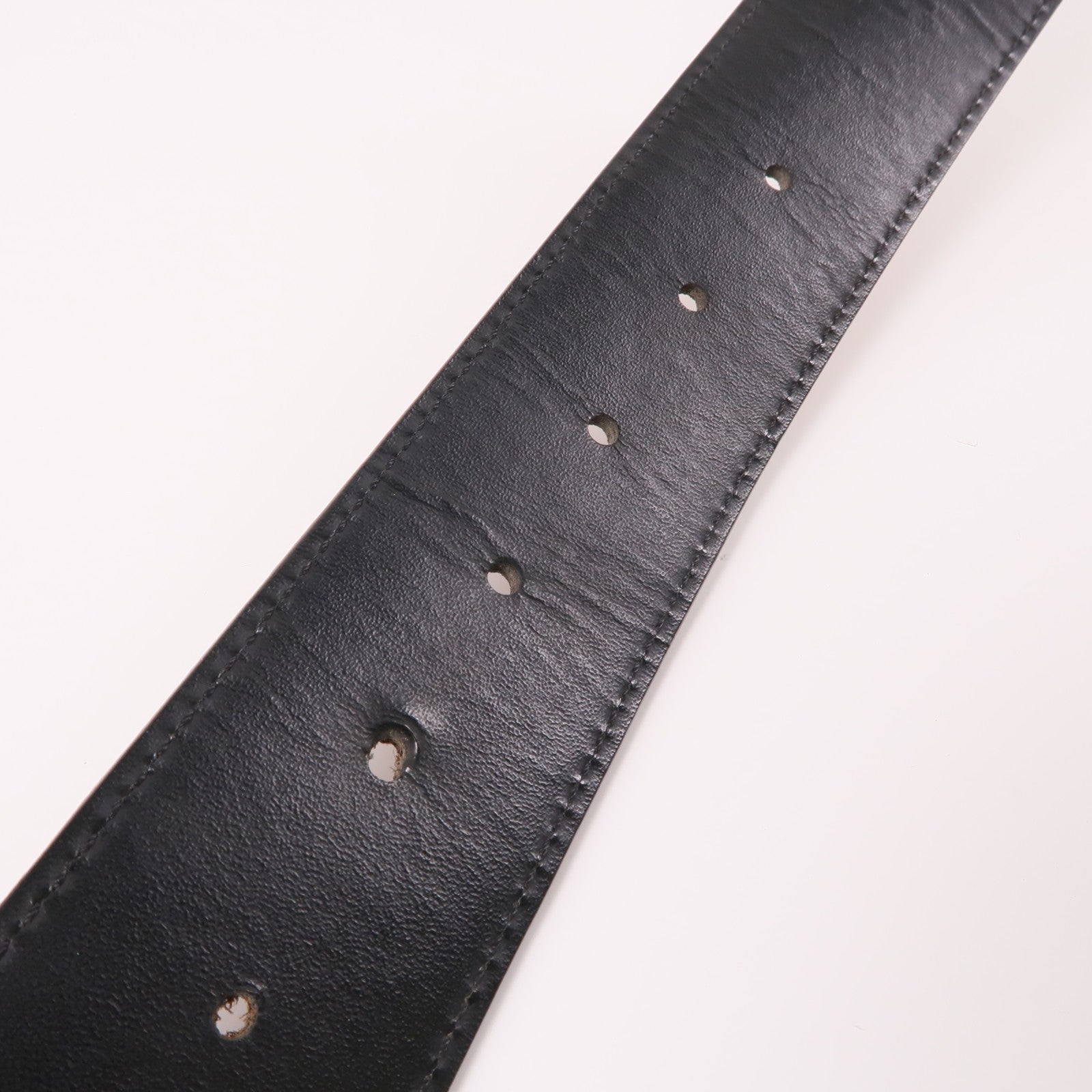 LOUIS VUITTON Micro Damier Belt銀扣腰帶棕色/黑色