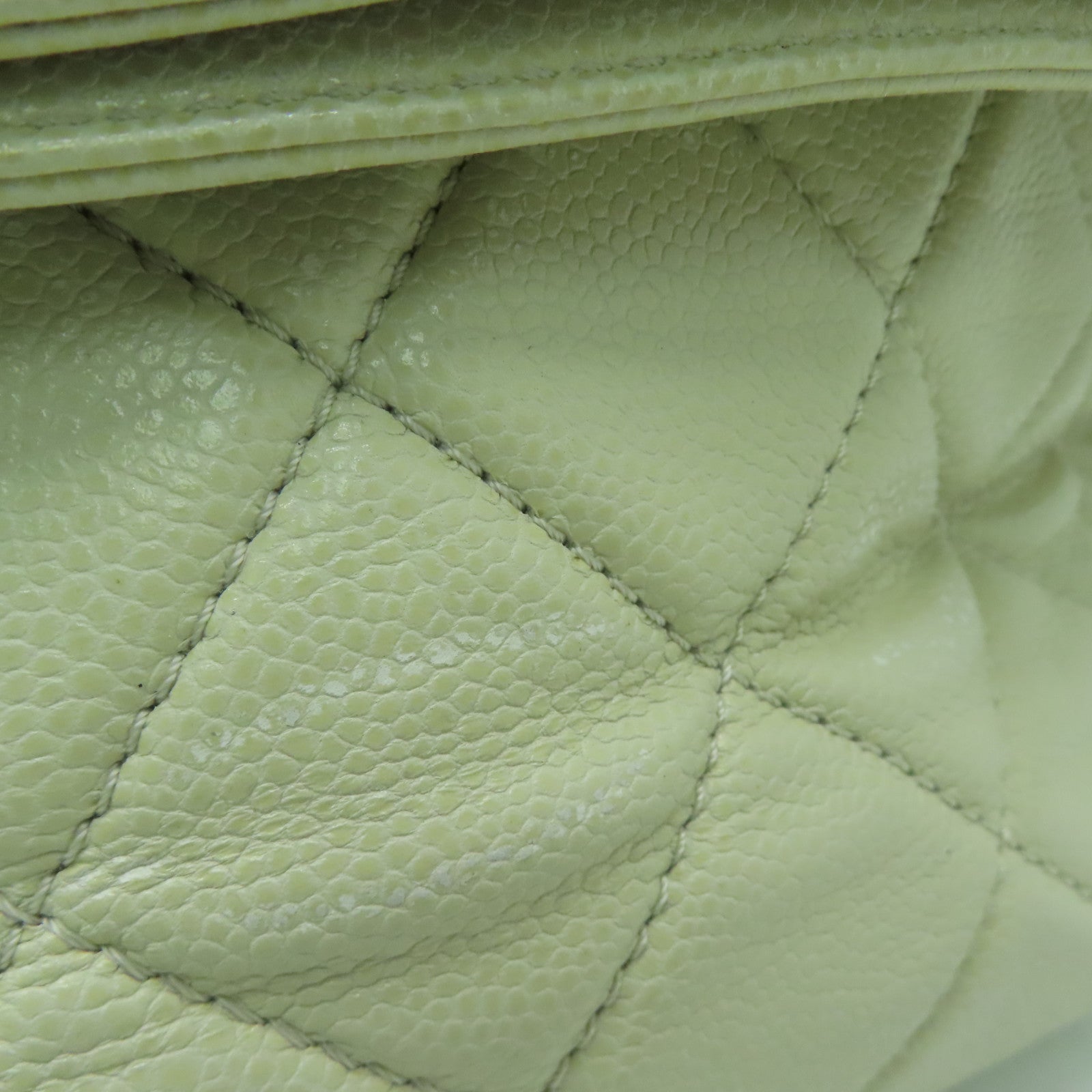 CHANEL 【激减优惠】菱格牛皮皮革Shoulder Bag银扣肩背袋米色