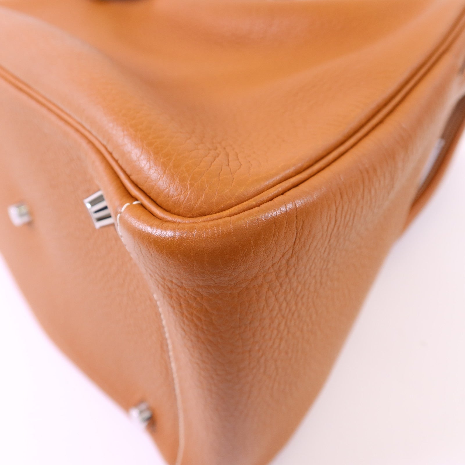 HERMES Clemence皮革Lindy 30銀扣手挽肩背兩用袋Gold