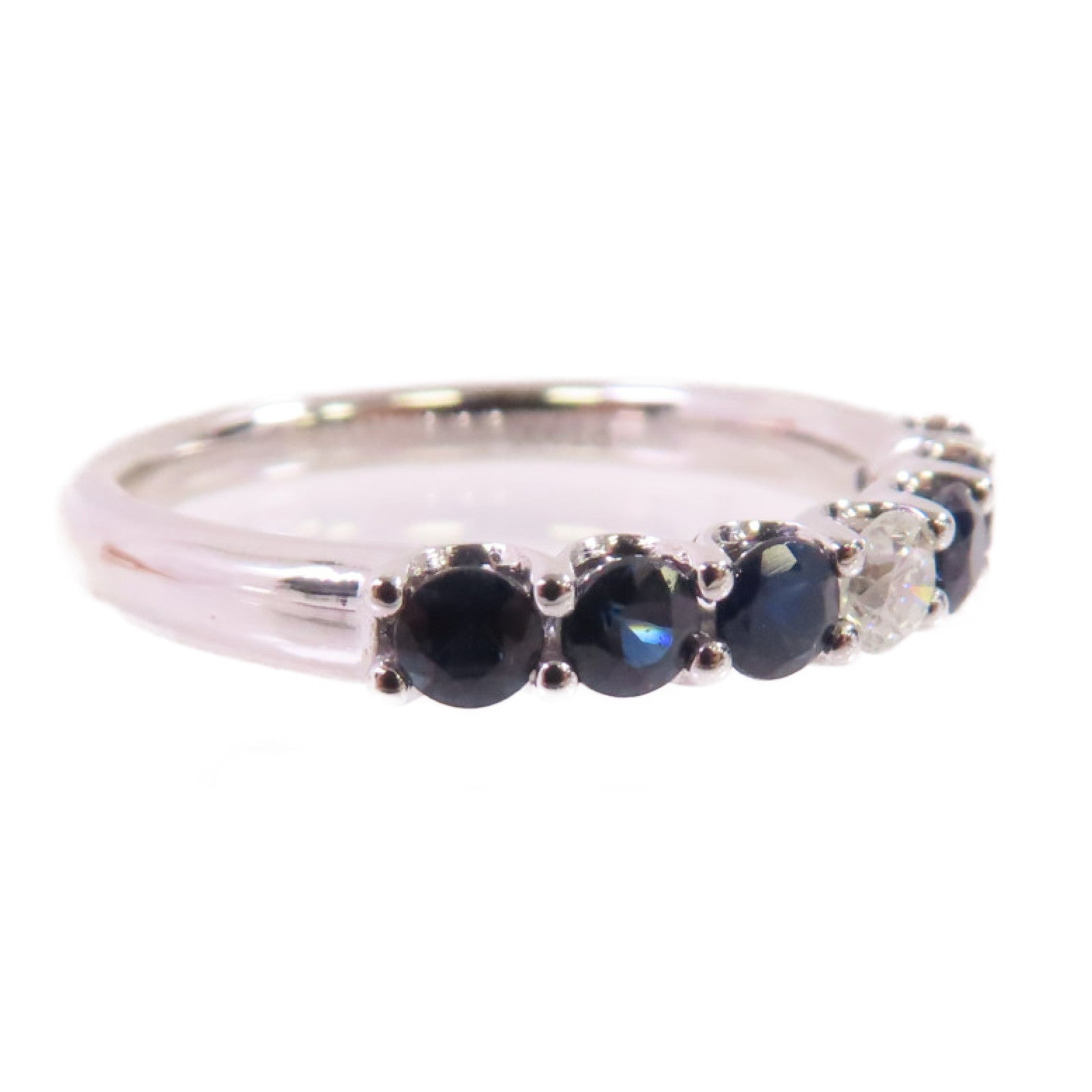 JEWELRY PT900鉑金/0.73ct藍寶石/0.13ct鑽石Sapphire/Diamond Ring戒指US#6.25