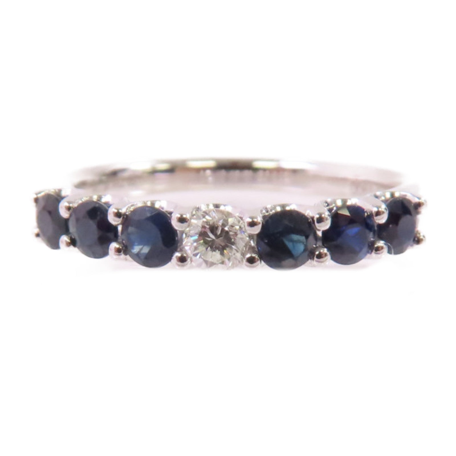 JEWELRY PT900鉑金/0.73ct藍寶石/0.13ct鑽石Sapphire/Diamond Ring戒指US#6.25