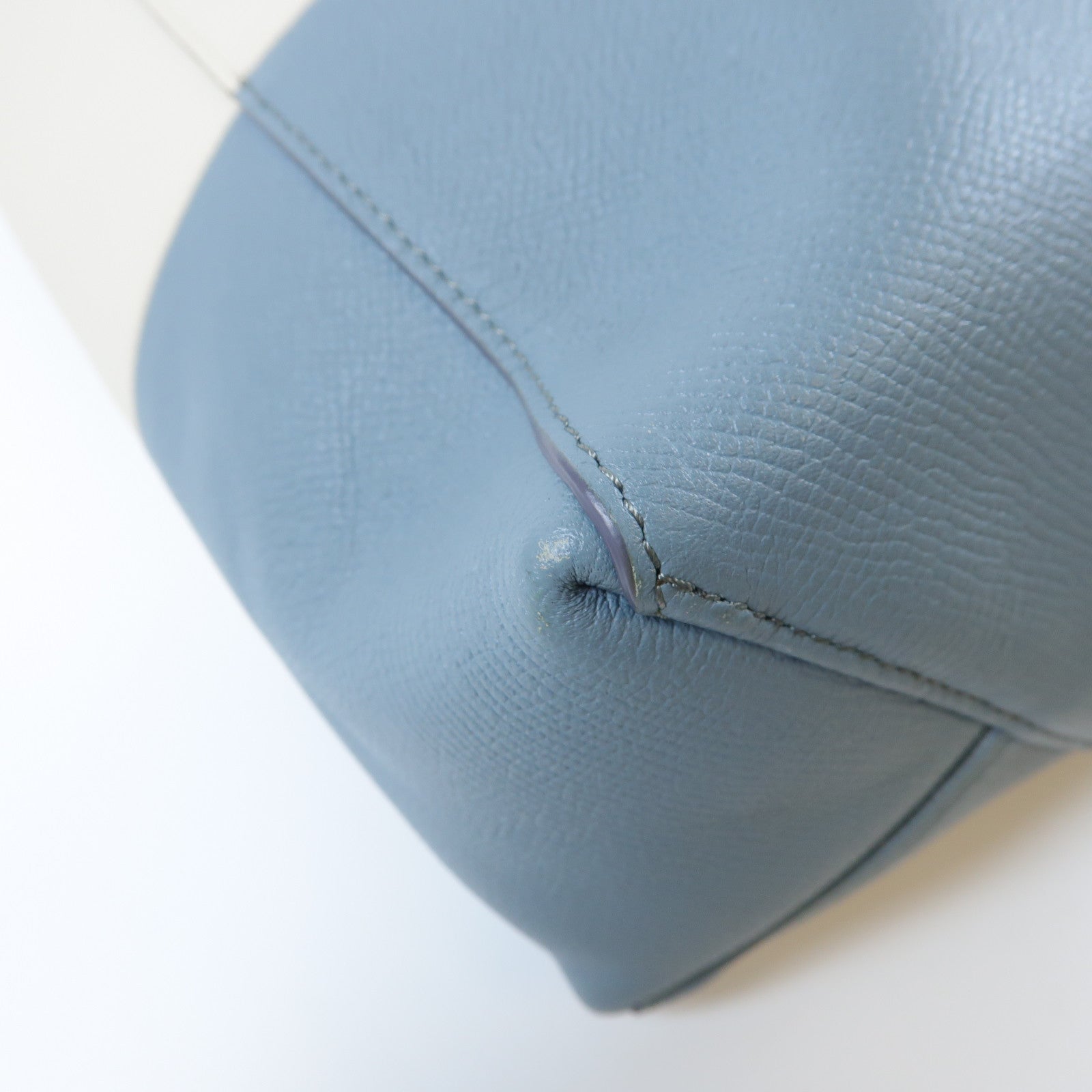 CELINE **【激減優惠】牛皮皮革Cabas 2 Way Shoulder Bag金扣手挽肩背兩用袋白色/藍色