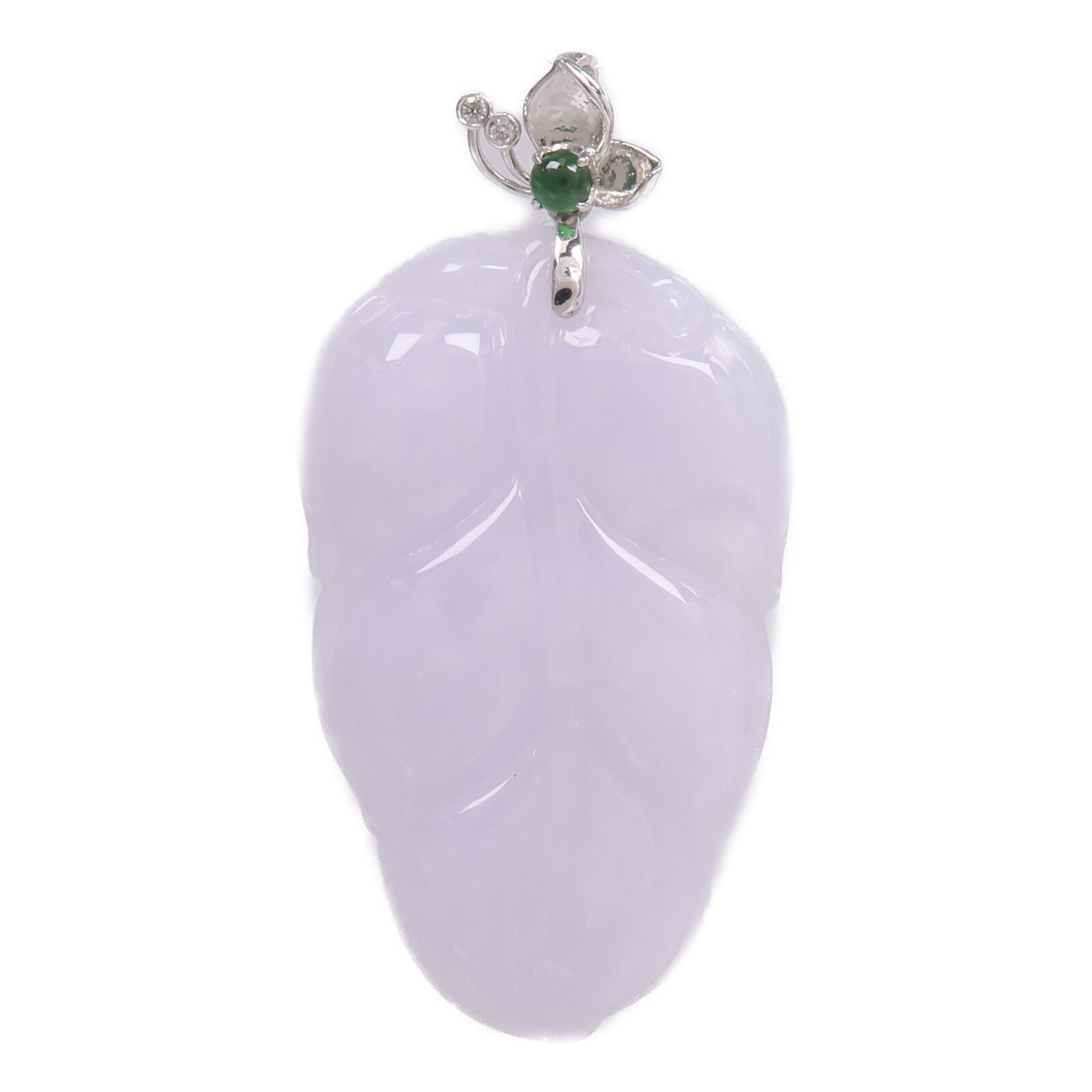 JEWELRY 18K白金Pendant Top翡翠吊墜
