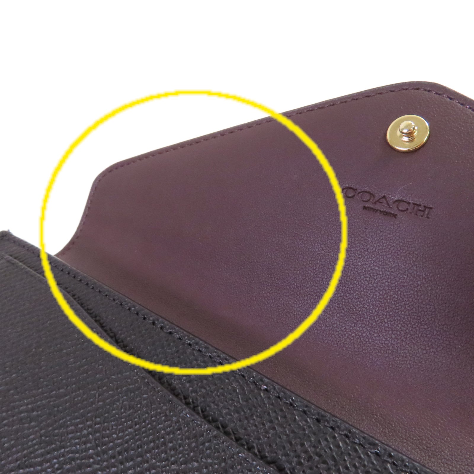 COACH 牛皮皮革Long wallet金扣長錢包黑色