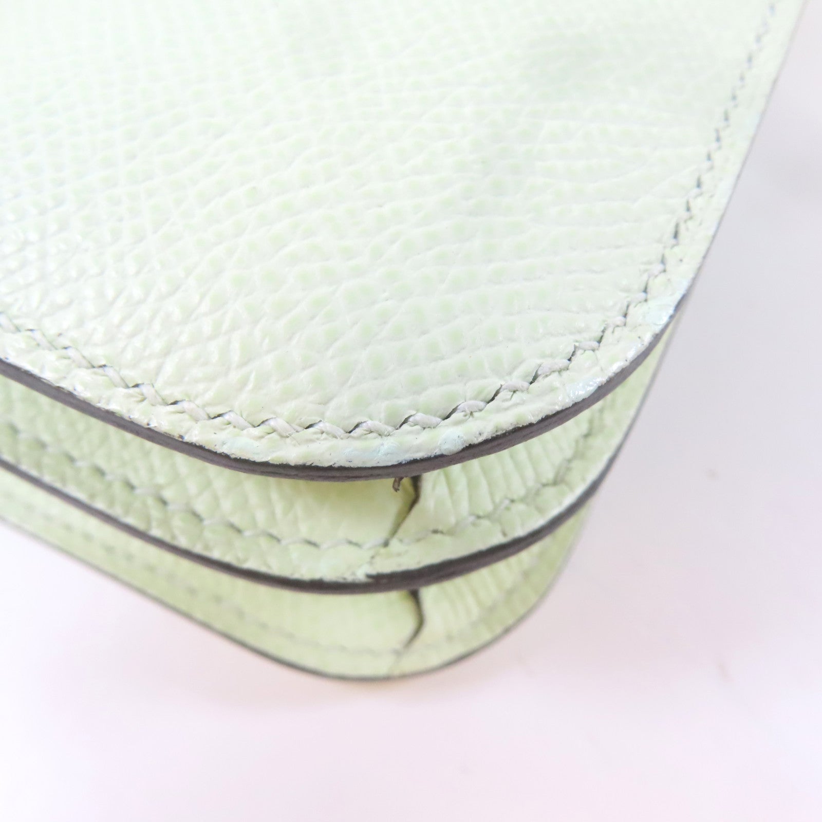 HERMES 【激減優惠】Epsom皮革Constance Mini銀扣肩背袋Vert Fizz/綠色