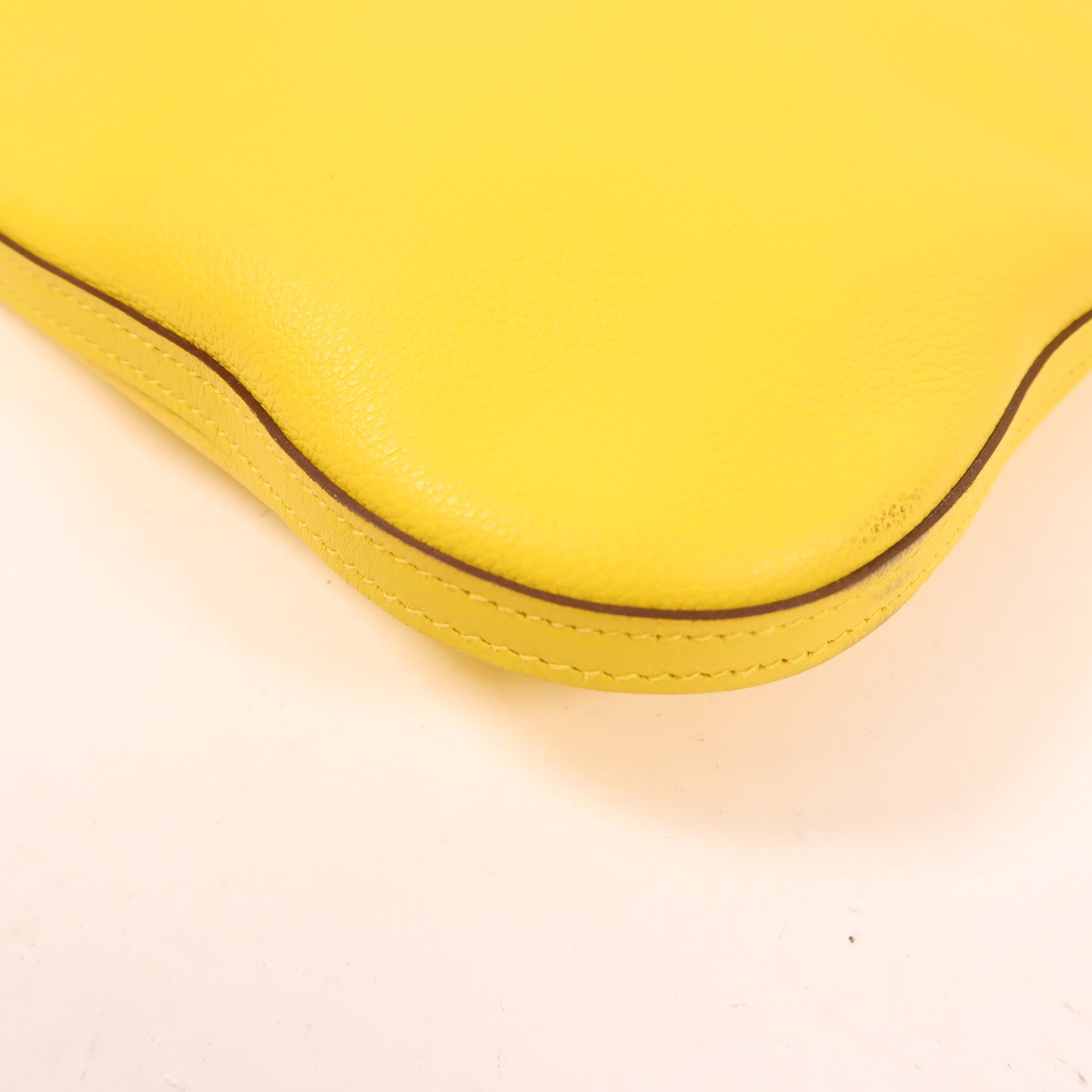 HERMES 【激減優惠】Evercolor皮革Bridado銀扣背包肩背兩用袋Jaune De Naples