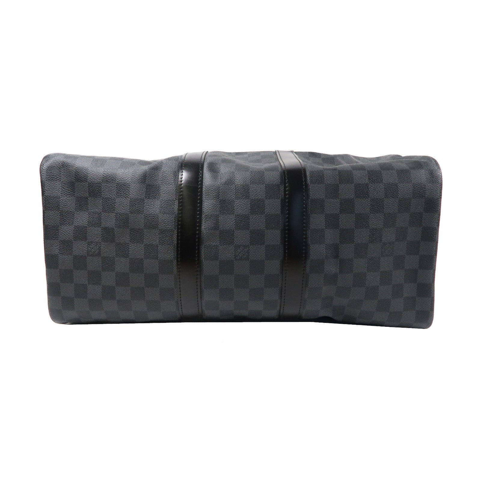 LOUIS VUITTON Damier Graphite Keepall Bandoulière 45銀扣波士頓包黑色