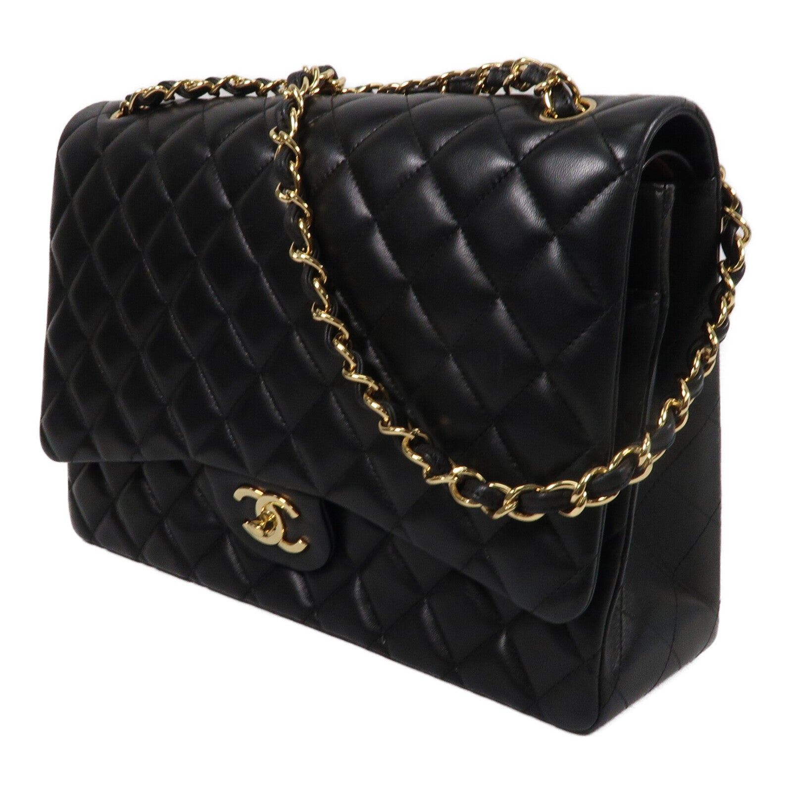 CHANEL 羊皮皮革Maxi Classic鏈帶肩背袋