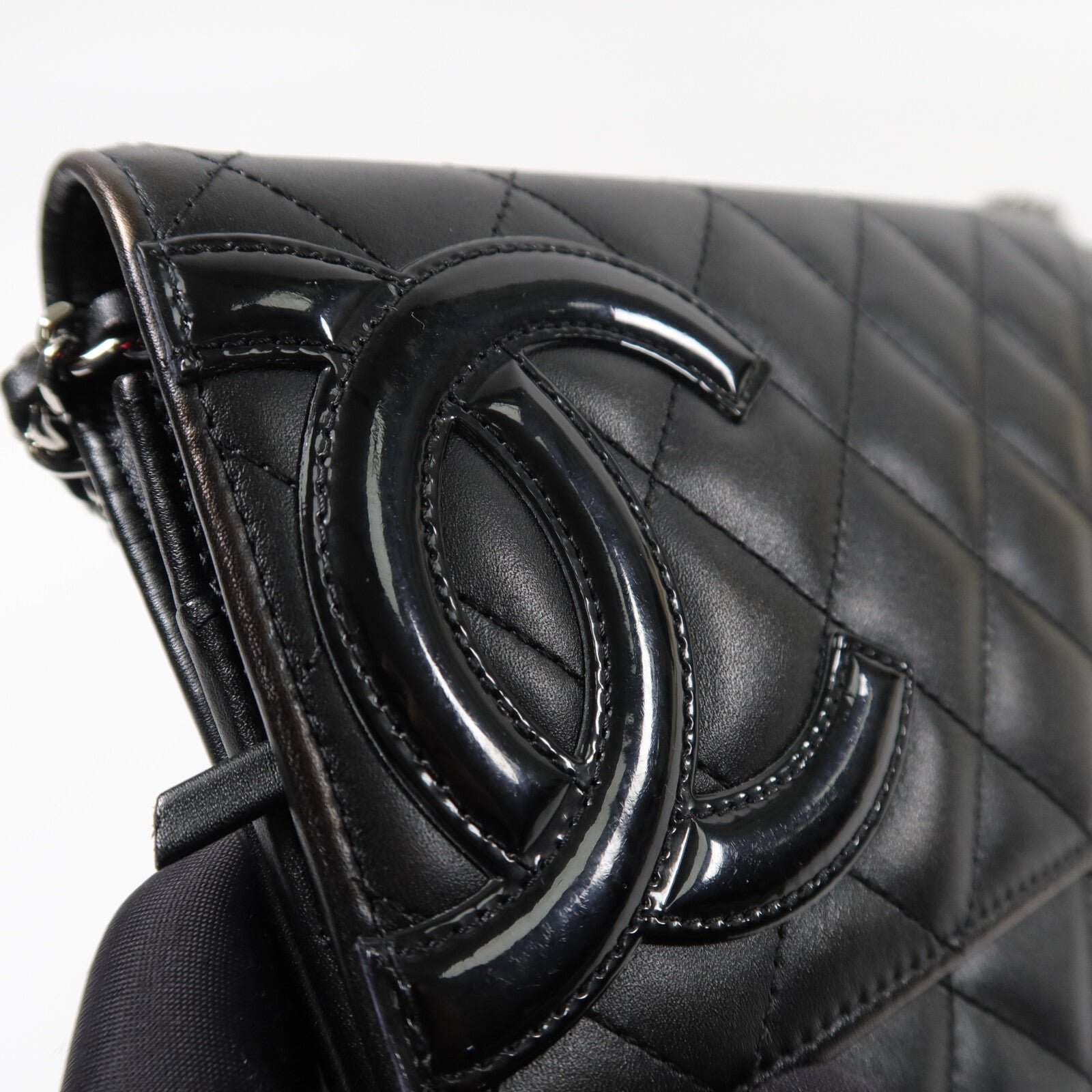 CHANEL 羊皮皮革Cambon Woc鏈帶肩背袋