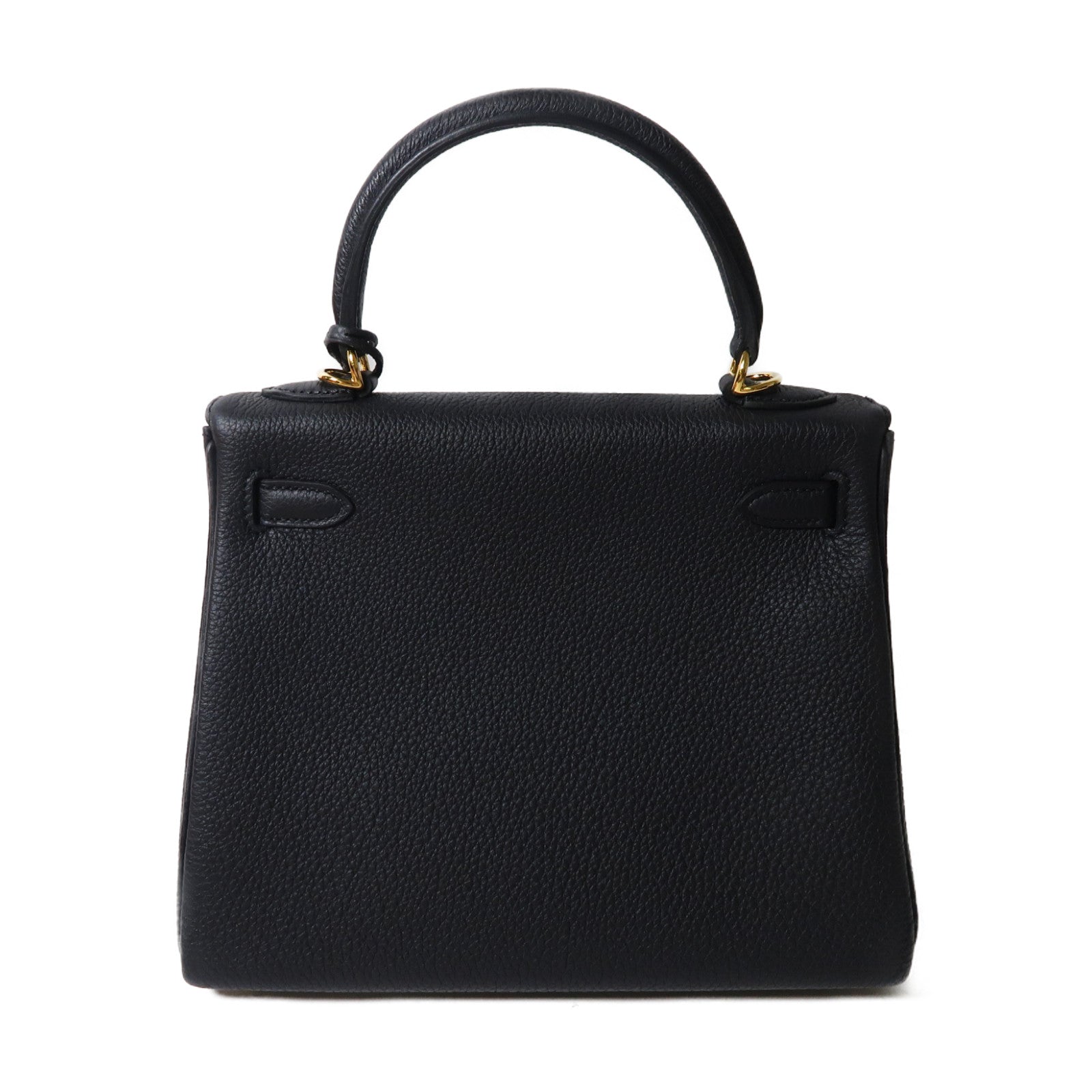 HERMES Togo皮革Kelly 25金釦手挽肩背兩用袋黑色