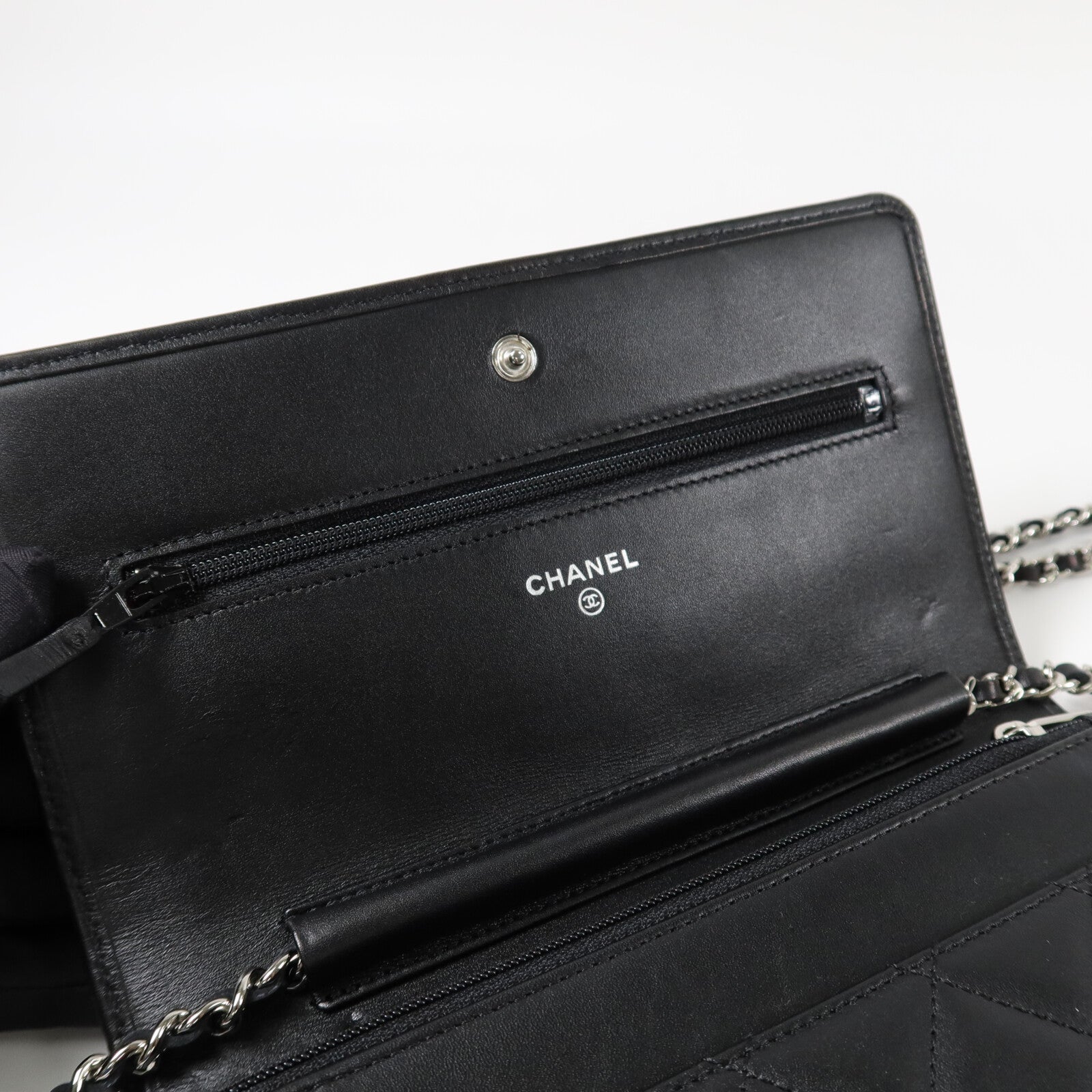 CHANEL 羊皮皮革Cambon Woc鏈帶肩背袋