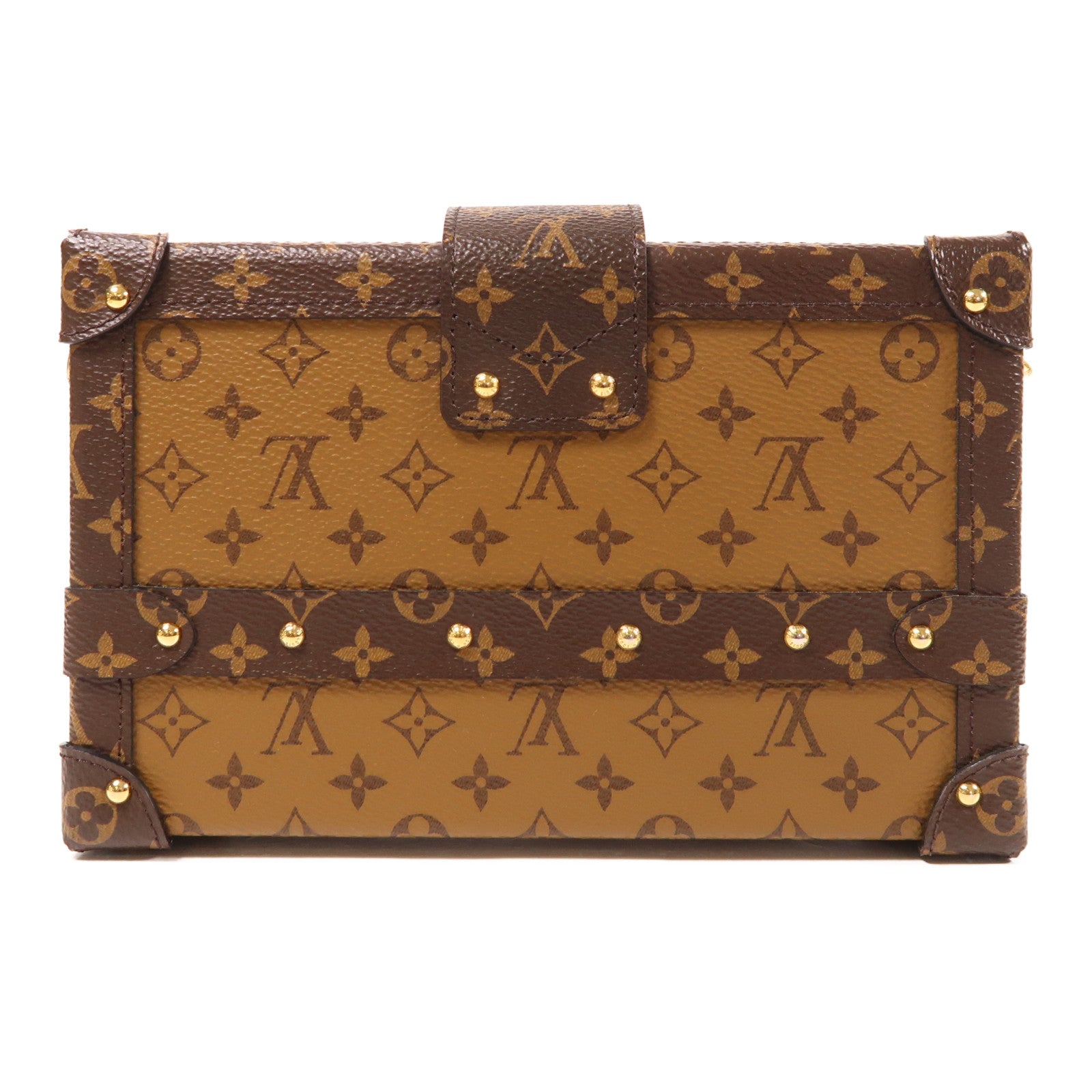 LOUIS VUITTON【激減優惠】 Monogram Reverse Petite Malle金扣肩背袋