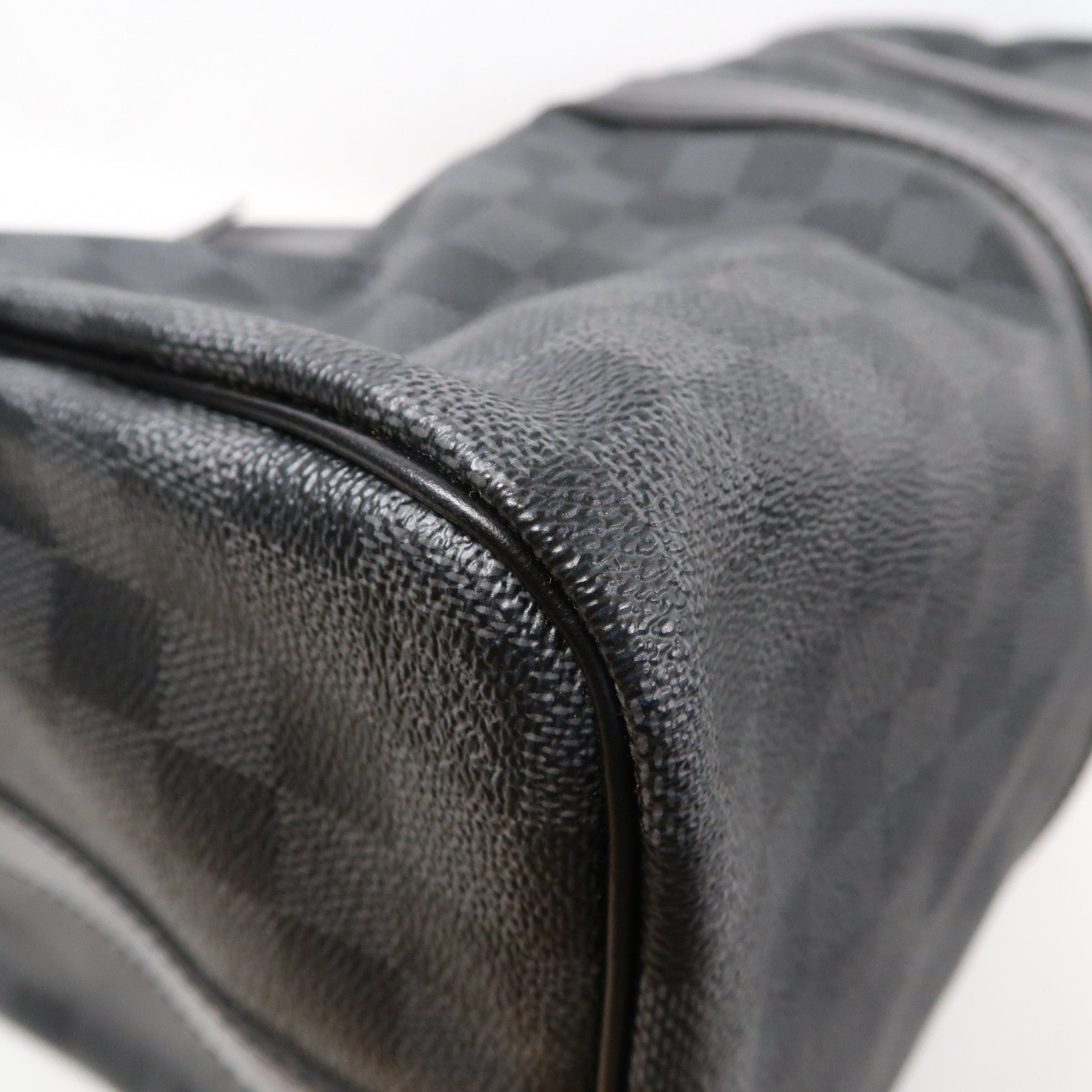 LOUIS VUITTON Damier Graphite Keepall Bandoulière 45銀扣波士頓包黑色