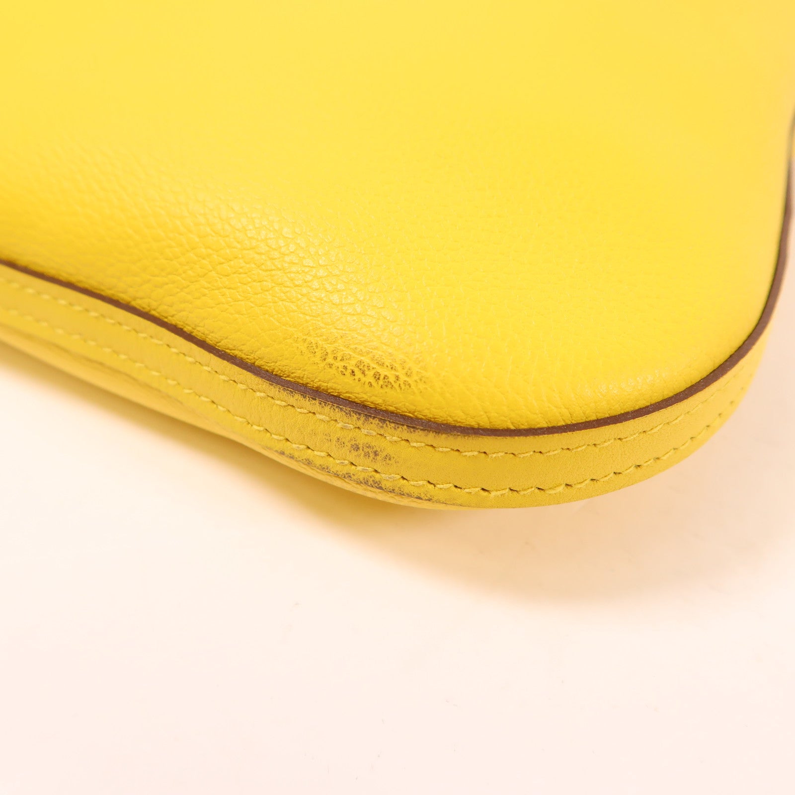 HERMES 【激減優惠】Evercolor皮革Bridado銀扣背包肩背兩用袋Jaune De Naples