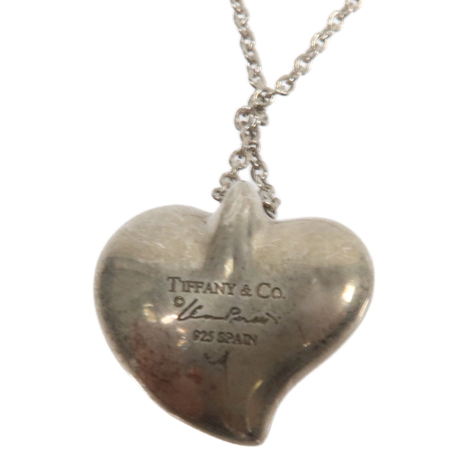 TIFFANY＆CO 925純銀Heart Pendant Necklace項鍊