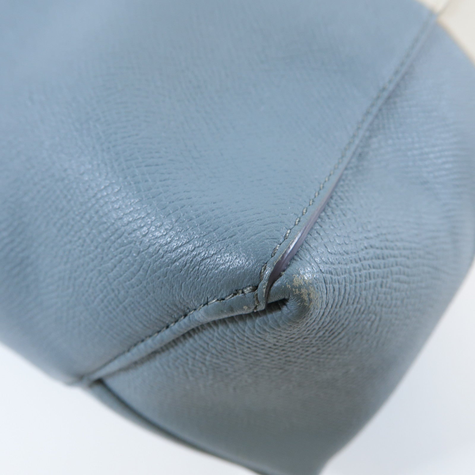 CELINE **【激減優惠】牛皮皮革Cabas 2 Way Shoulder Bag金扣手挽肩背兩用袋白色/藍色