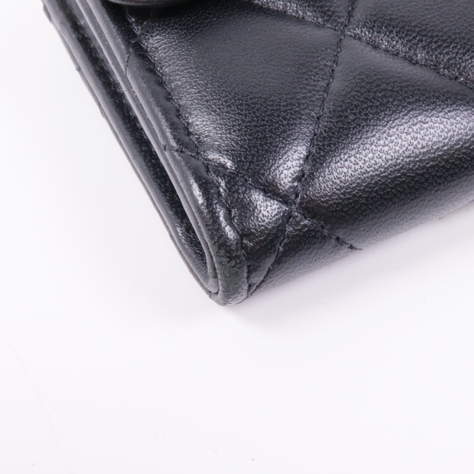 CHANEL 羊皮皮革Long Wallet金扣長錢包