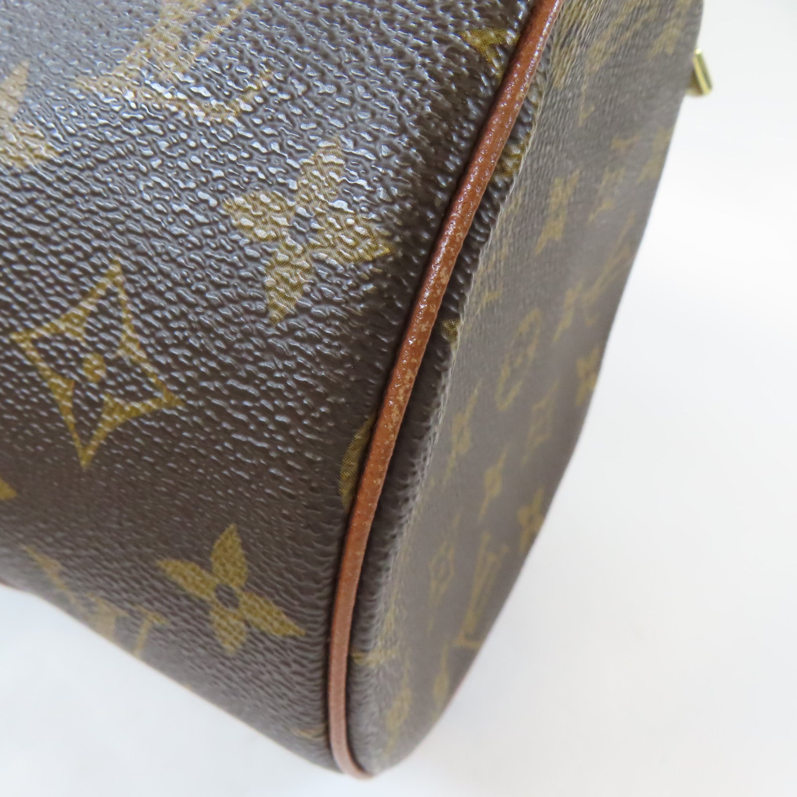 LOUIS VUITTON Monogram Papillon GM金扣手挽袋啡色