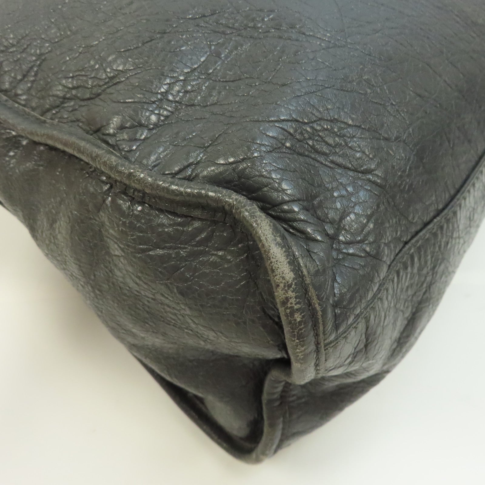 BALENCIAGA 牛皮皮革Giant City Bag銀扣手挽肩背兩用袋灰色