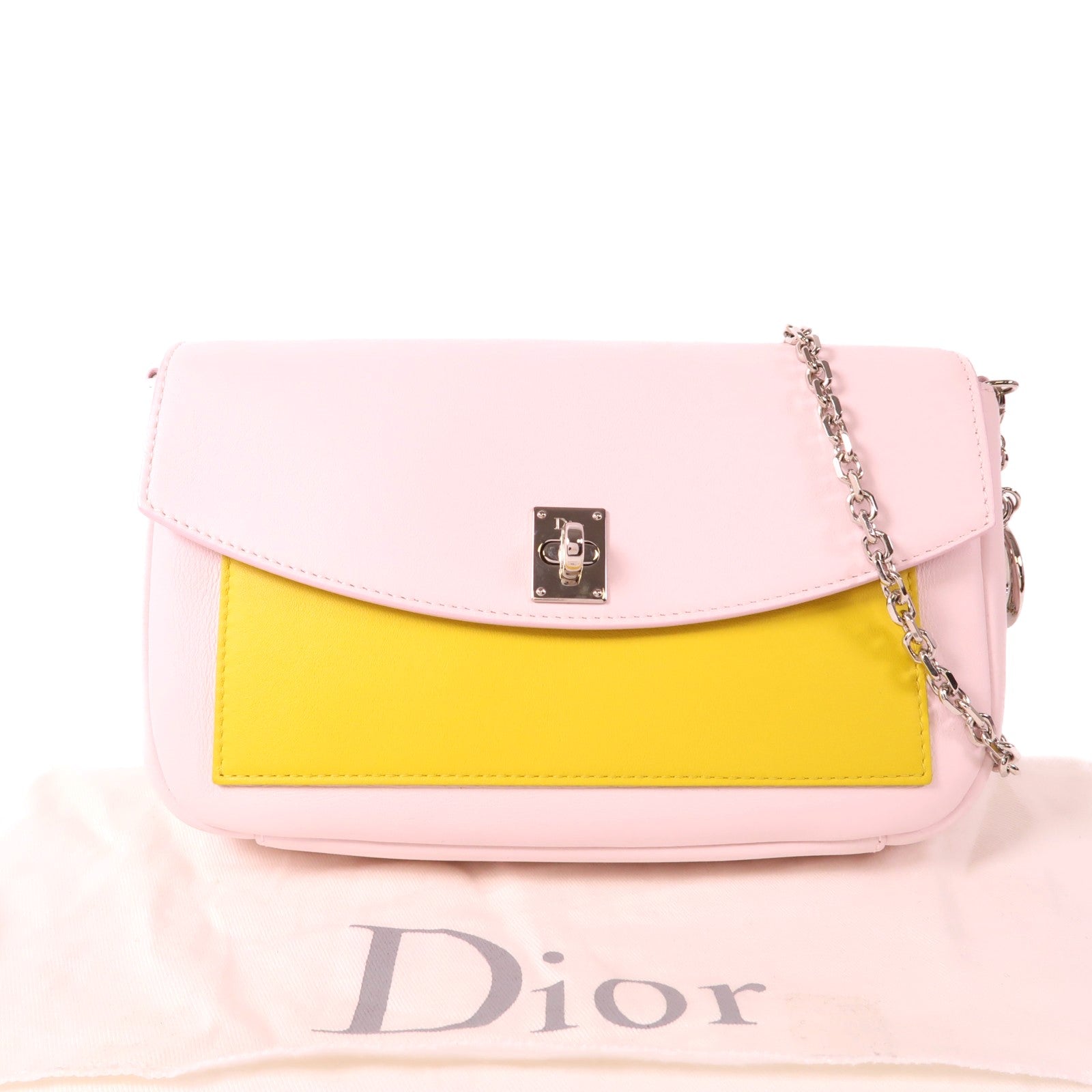Dior 【激減優惠】牛皮皮革WOC銀扣鏈帶肩背袋