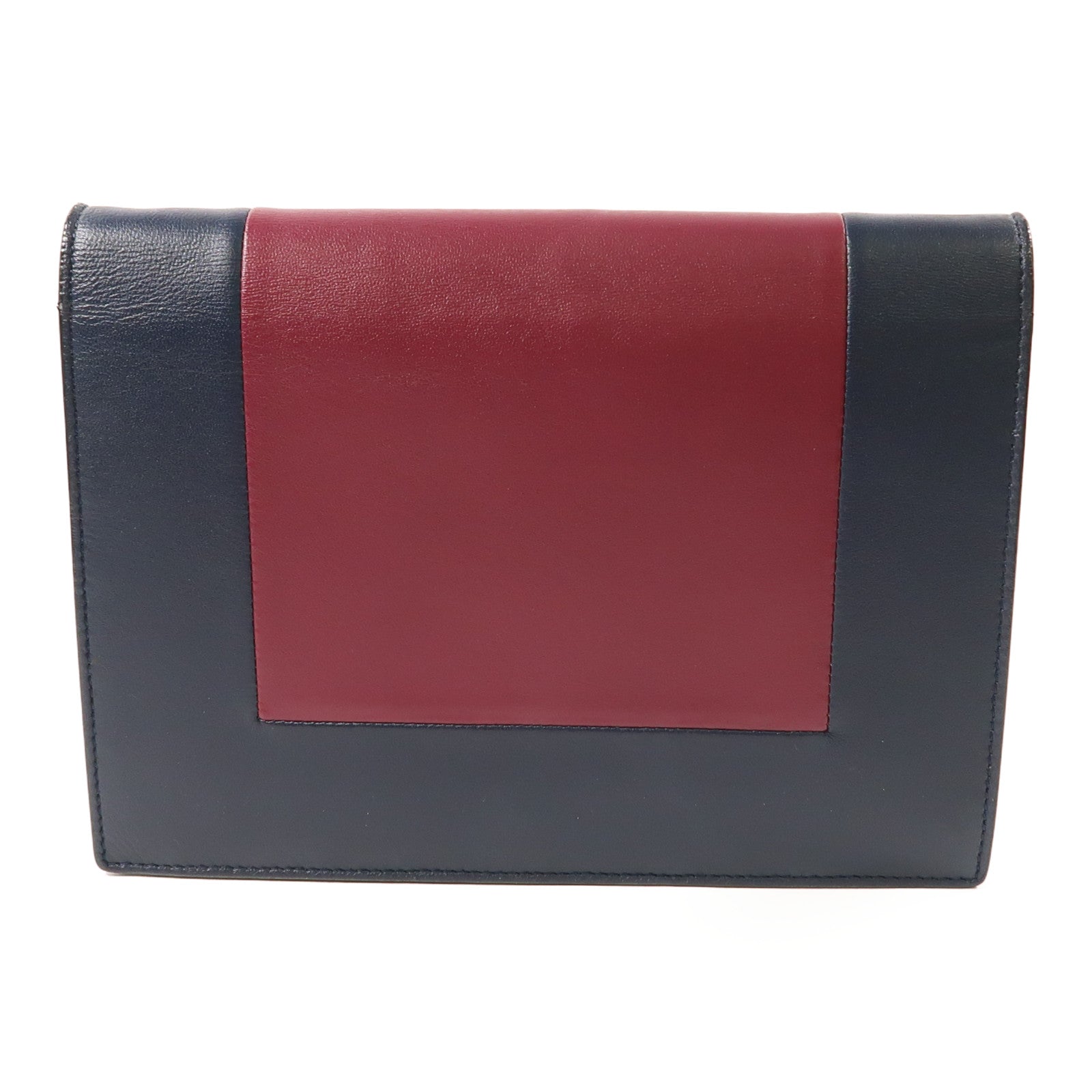 CELINE 【激減優惠】羊皮皮革Frame Wallet On Strap銀扣鏈帶肩背袋