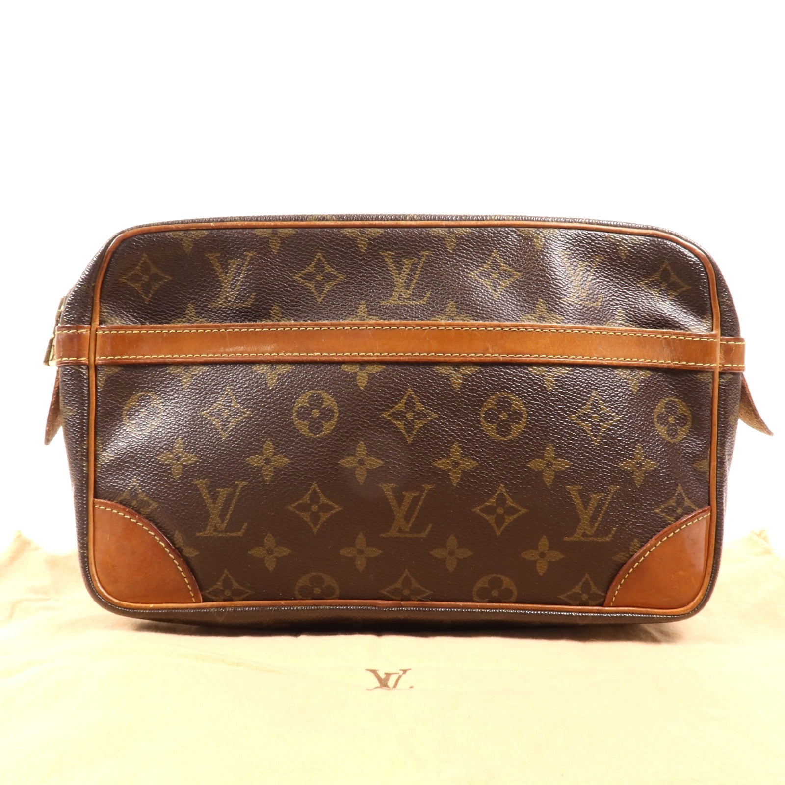 LOUIS VUITTON Monogram Compiegne 23金扣手拿包