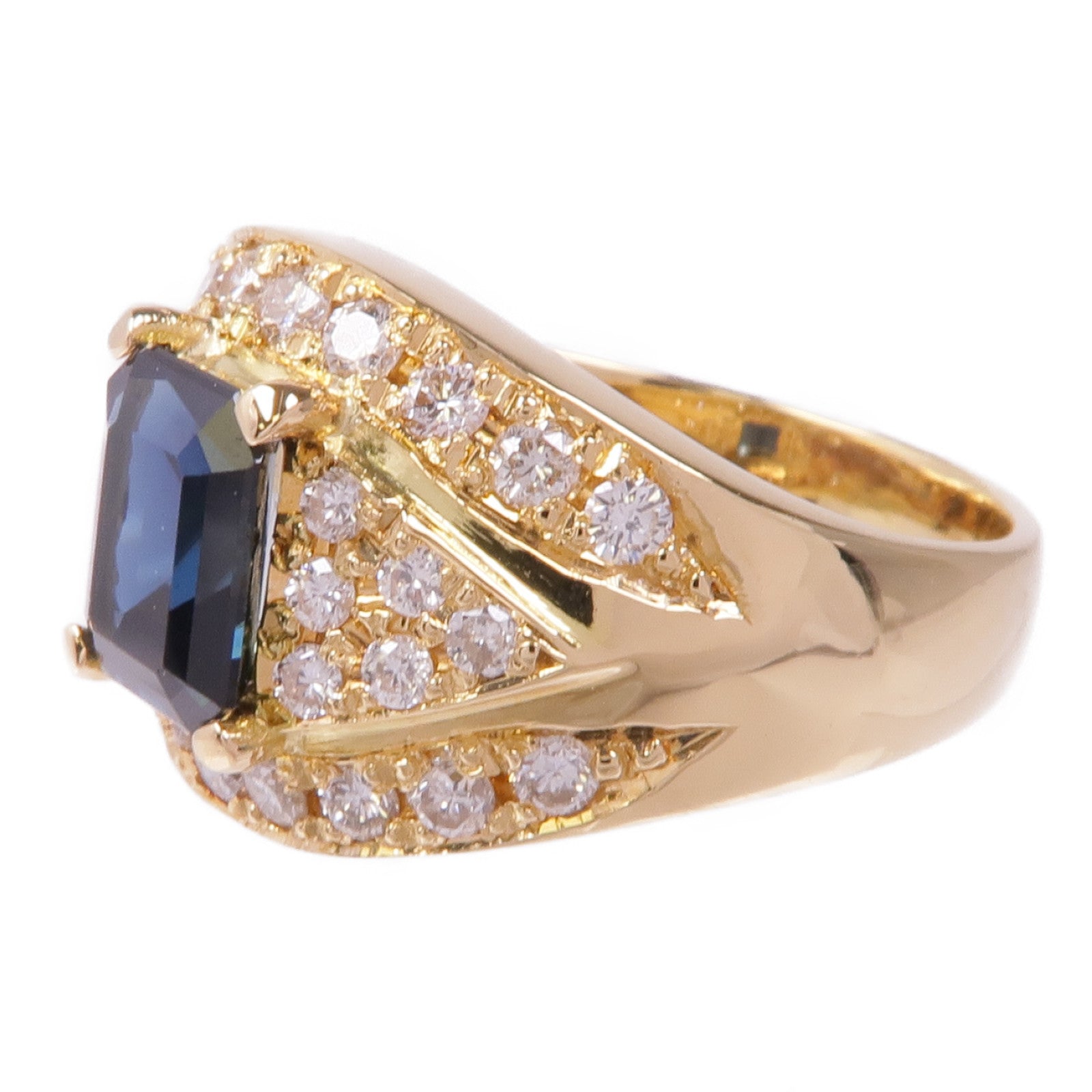 JEWELRY PT900鉑金Sapphire Diamond Ring藍寶石/鑽石戒指US#6.5