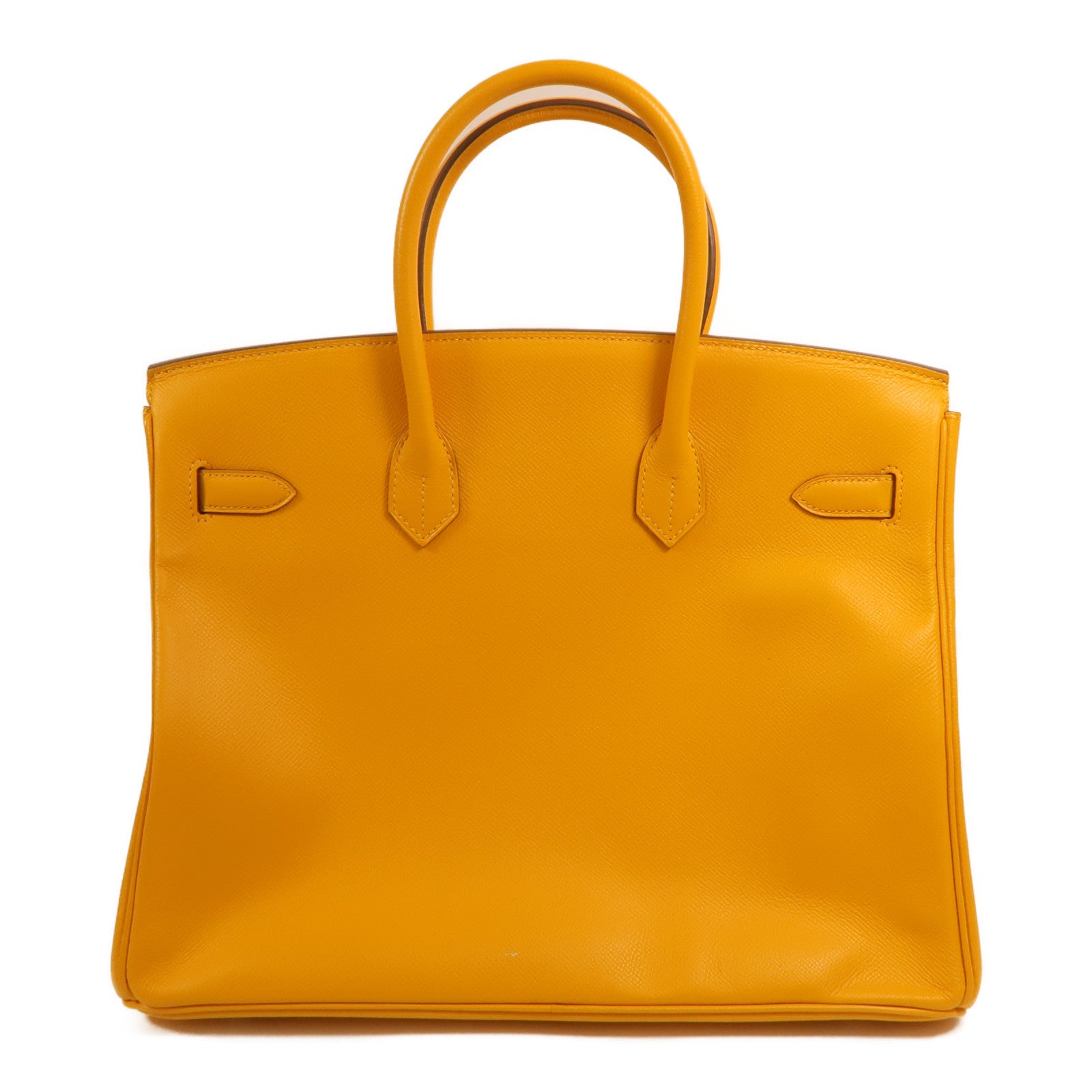 HERMES Epsom皮革Birkin 35銀扣手挽袋Jaune Ambre