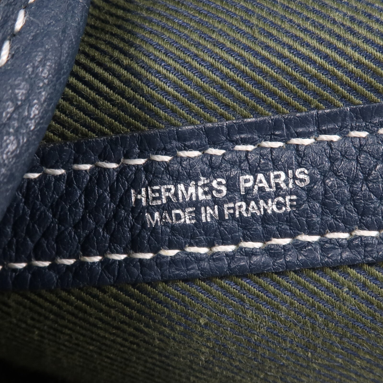 HERMES Negonda皮革Garden Party PM銀扣手挽袋Bleu de Prusse