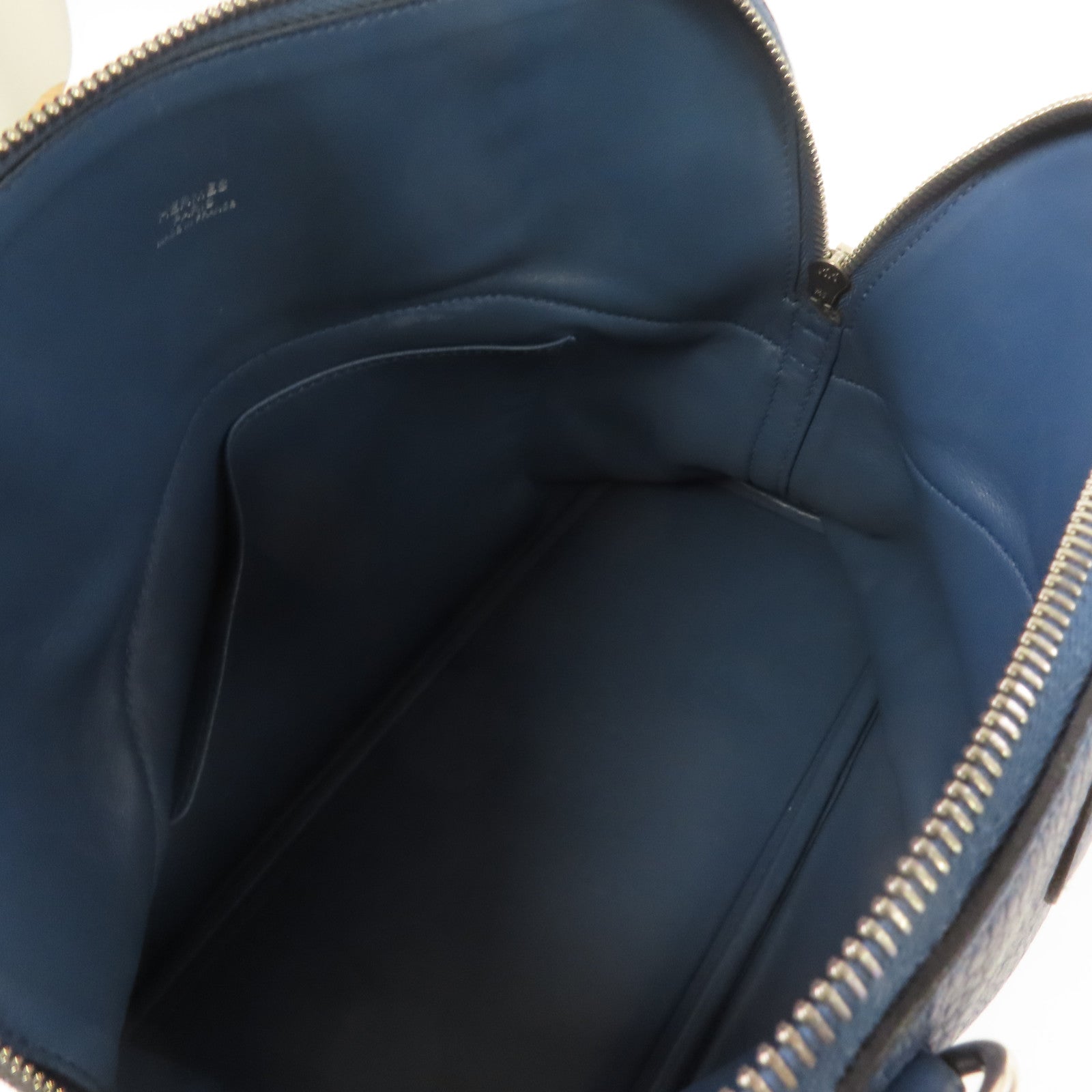 HERMES Clemence皮革Bolide 31銀扣手挽肩背兩用袋瑪瑙藍色