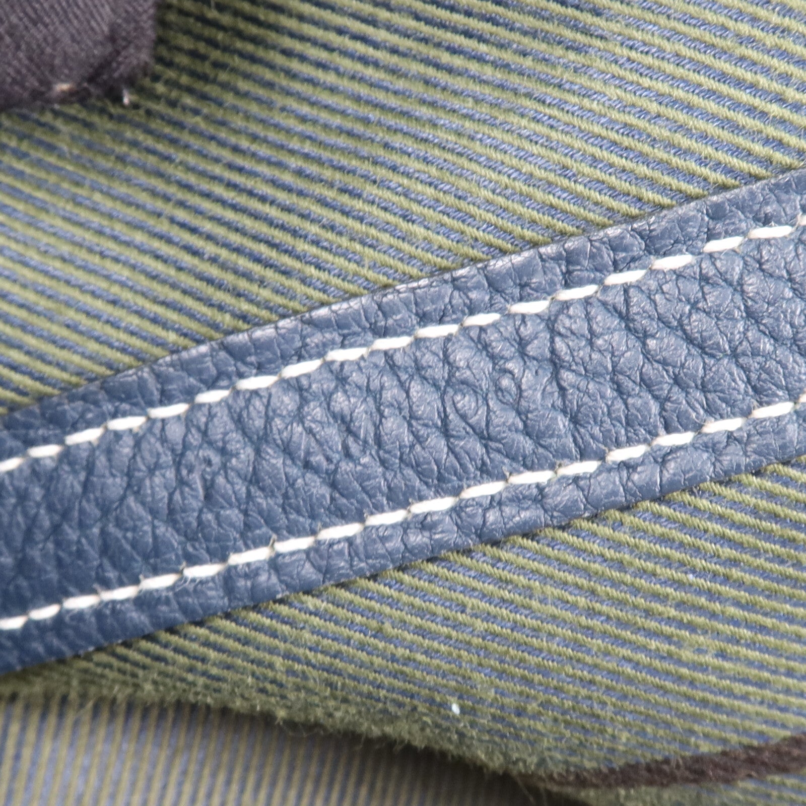 HERMES Negonda皮革Garden Party PM銀扣手挽袋Bleu de Prusse