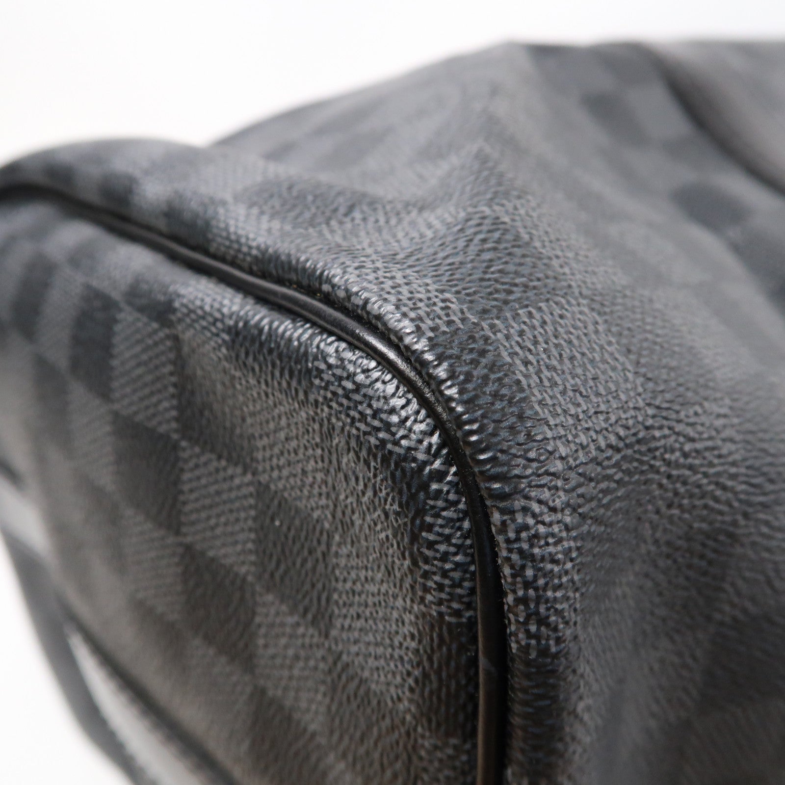 LOUIS VUITTON Damier Graphite Keepall Bandoulière 45銀扣波士頓包黑色