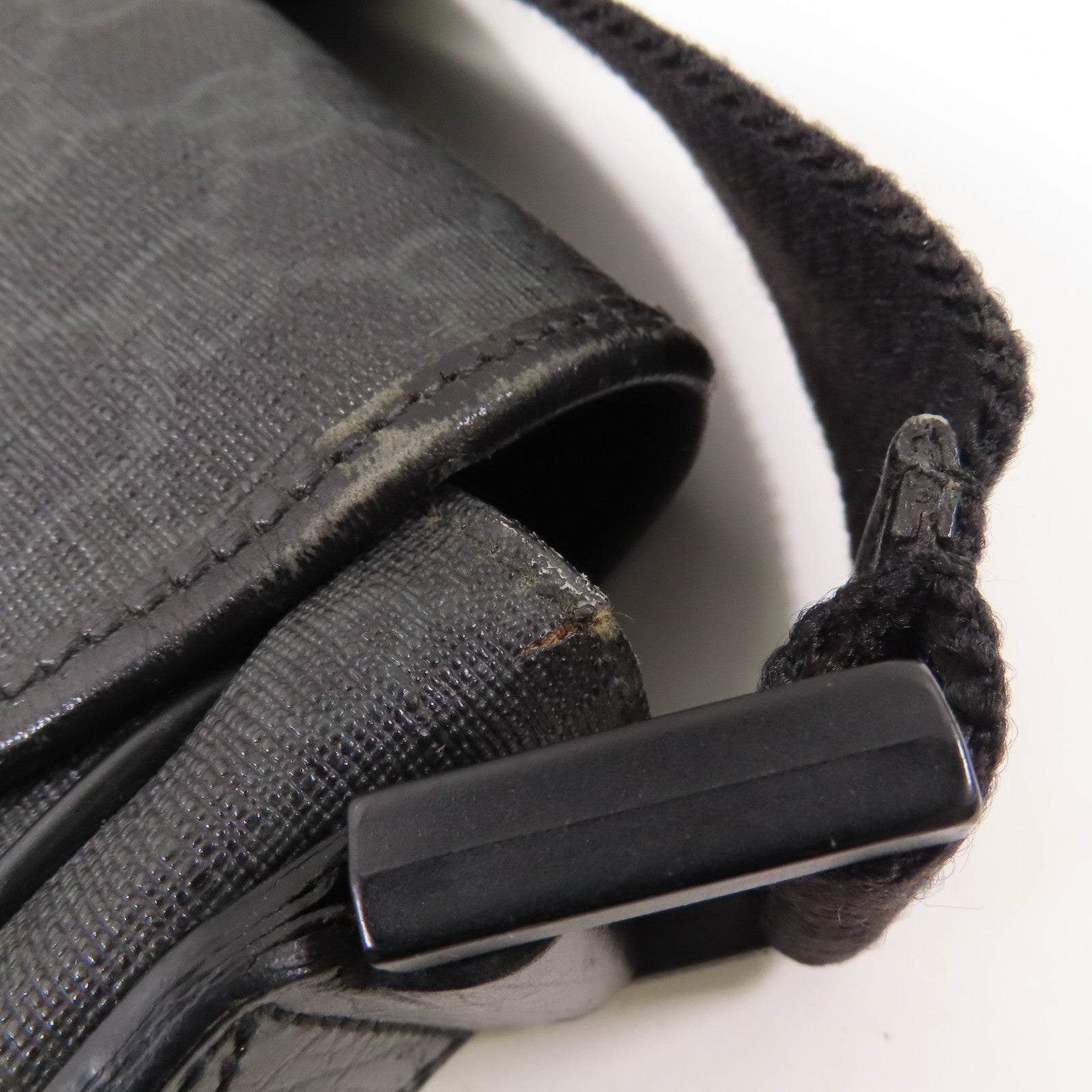 GUCCI GG Shoulder Bag 169935 PVC Coated Canvas Black