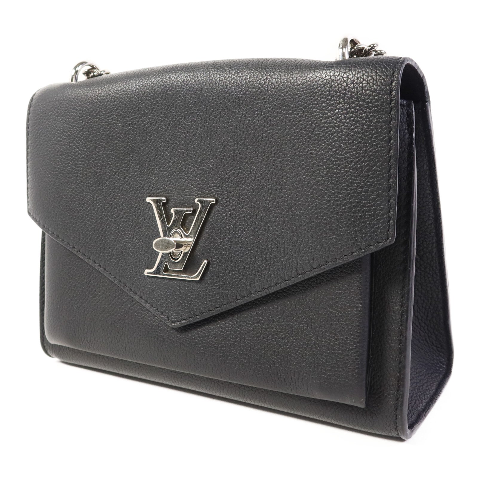 LOUIS VUITTON 牛皮皮革Mylockme銀扣鏈帶肩背袋