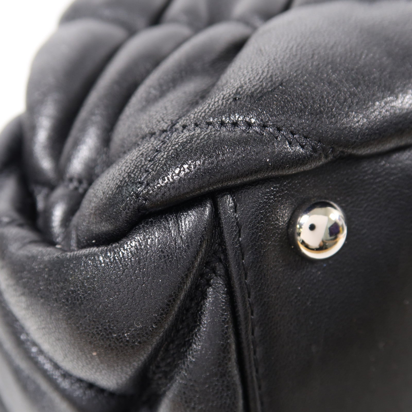 CHANEL 牛皮皮革Chain Shoulder銀扣鏈帶肩背袋黑色