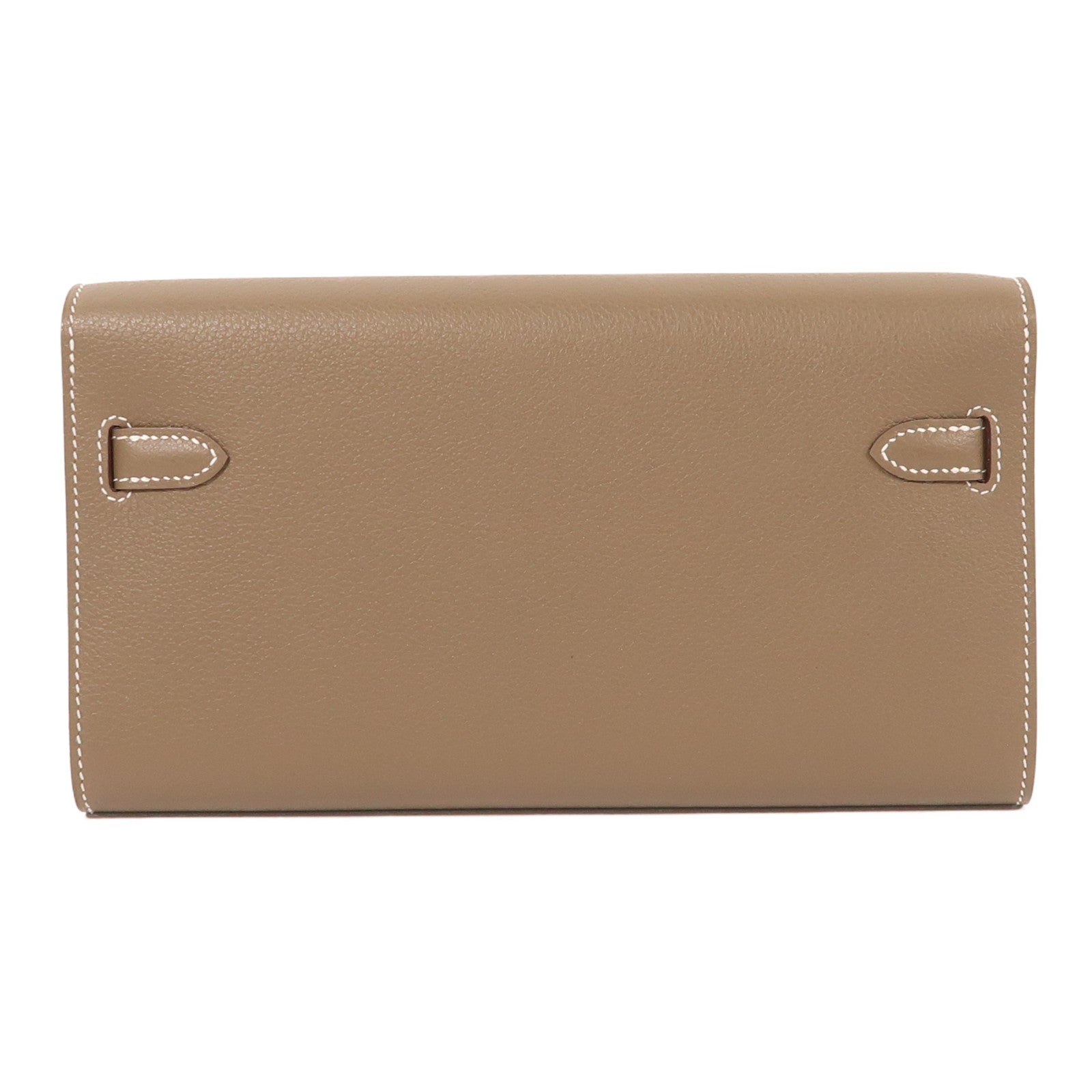 HERMES Evercolor皮革Kelly To Go銀扣肩背袋18 Etoupe