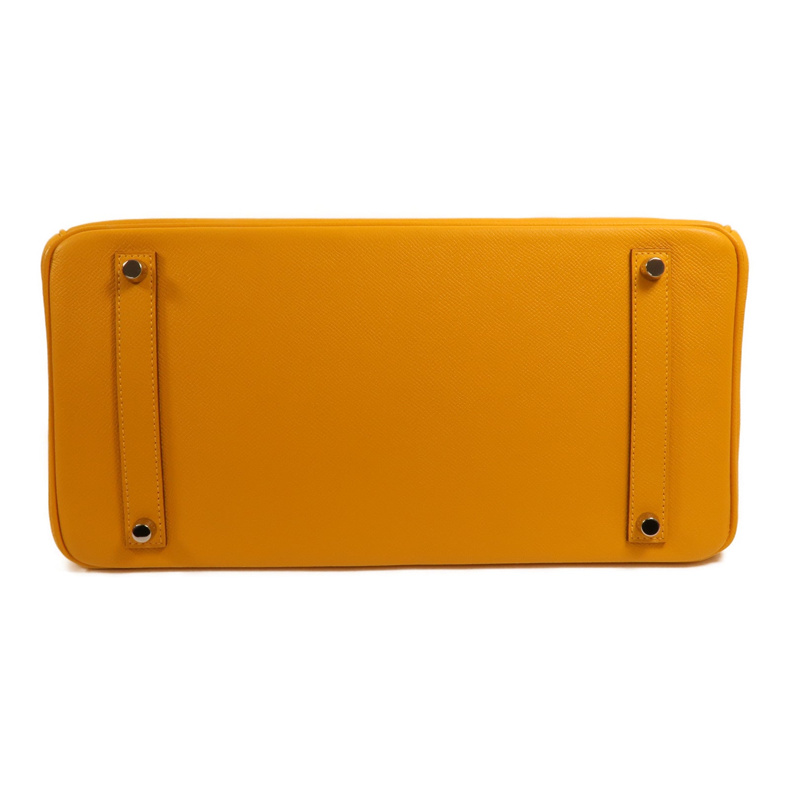 HERMES Epsom皮革Birkin 35銀扣手挽袋Jaune Ambre