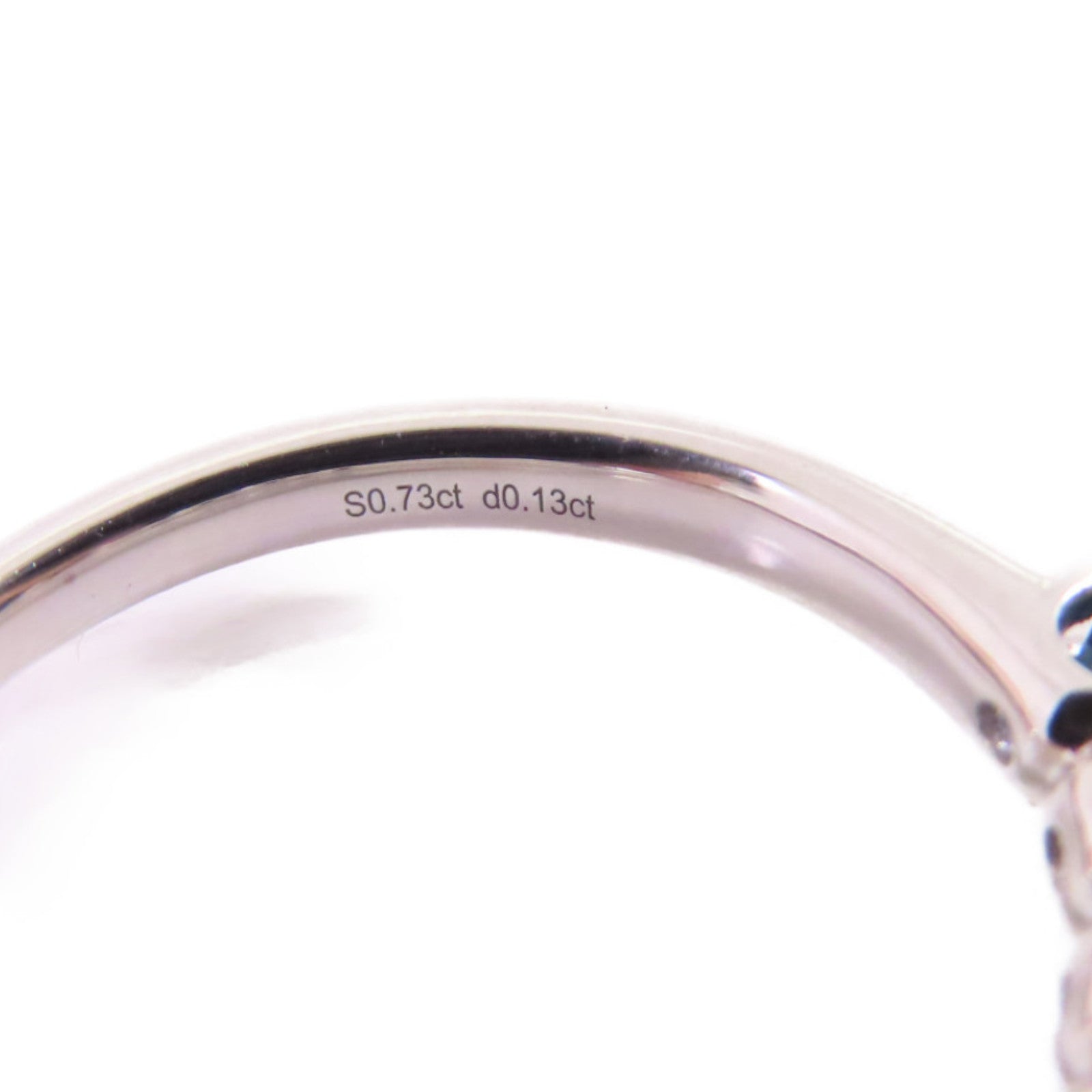 JEWELRY PT900鉑金/0.73ct藍寶石/0.13ct鑽石Sapphire/Diamond Ring戒指US#6.25
