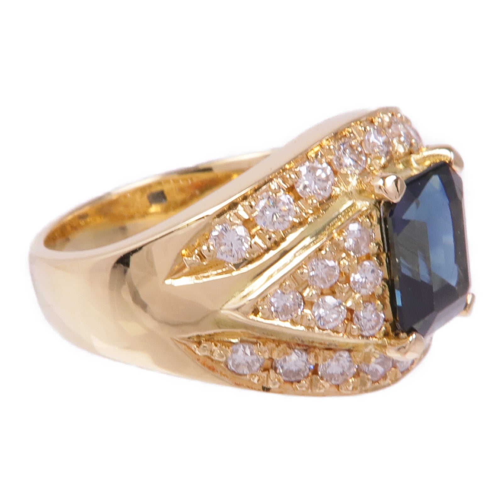 JEWELRY PT900鉑金Sapphire Diamond Ring藍寶石/鑽石戒指US#6.5