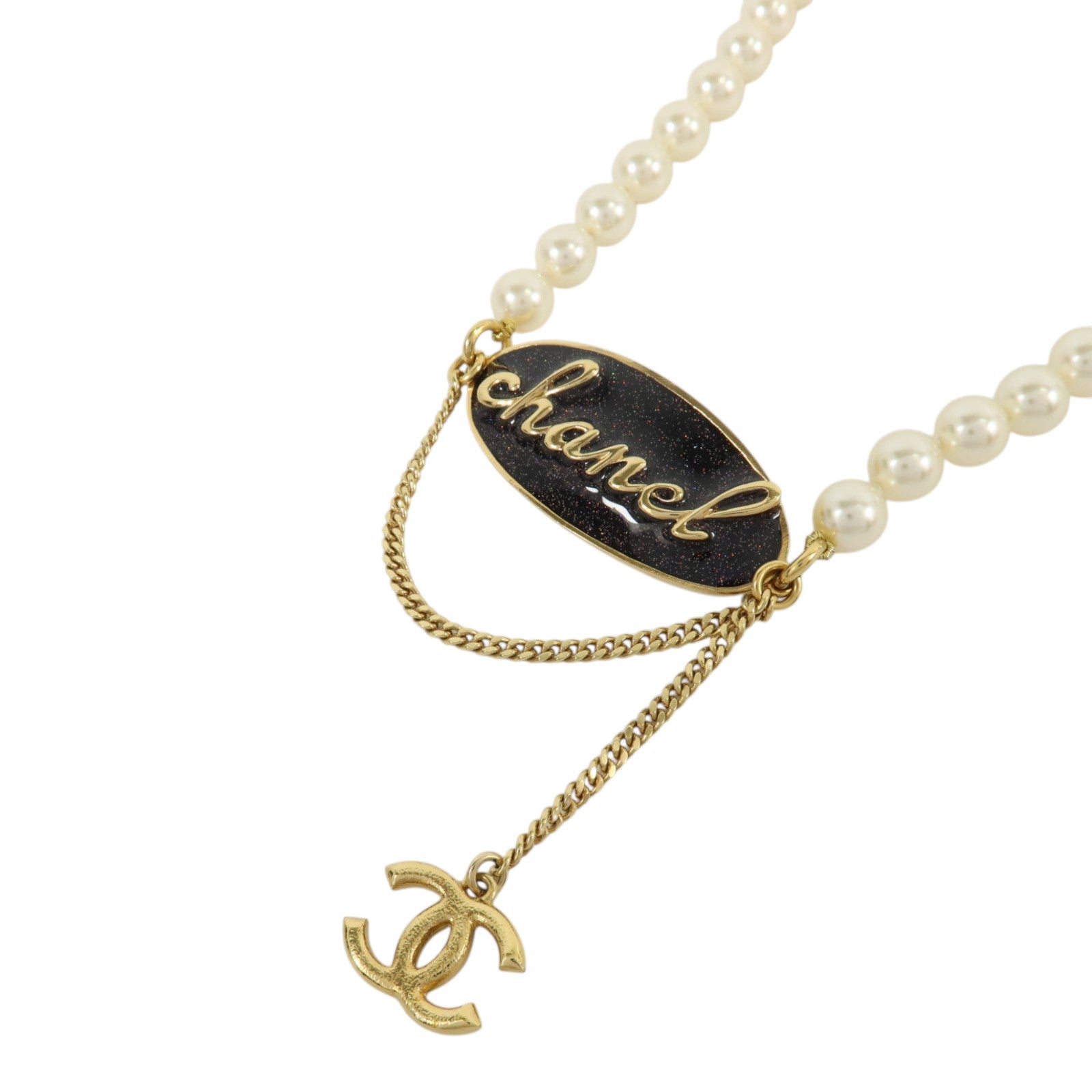 CHANEL PVC/金屬Logo Choker項鏈