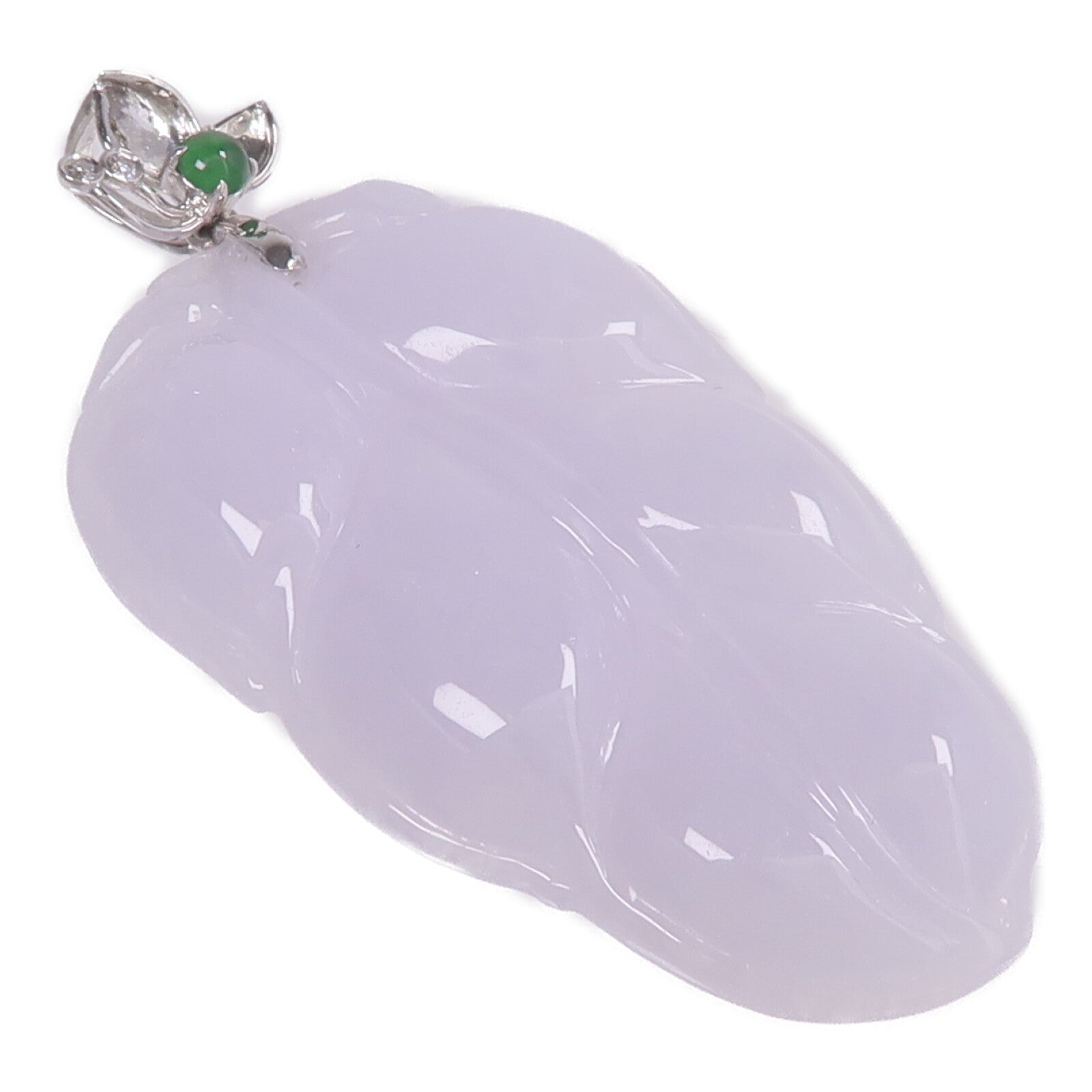 JEWELRY 18K白金Pendant Top翡翠吊墜