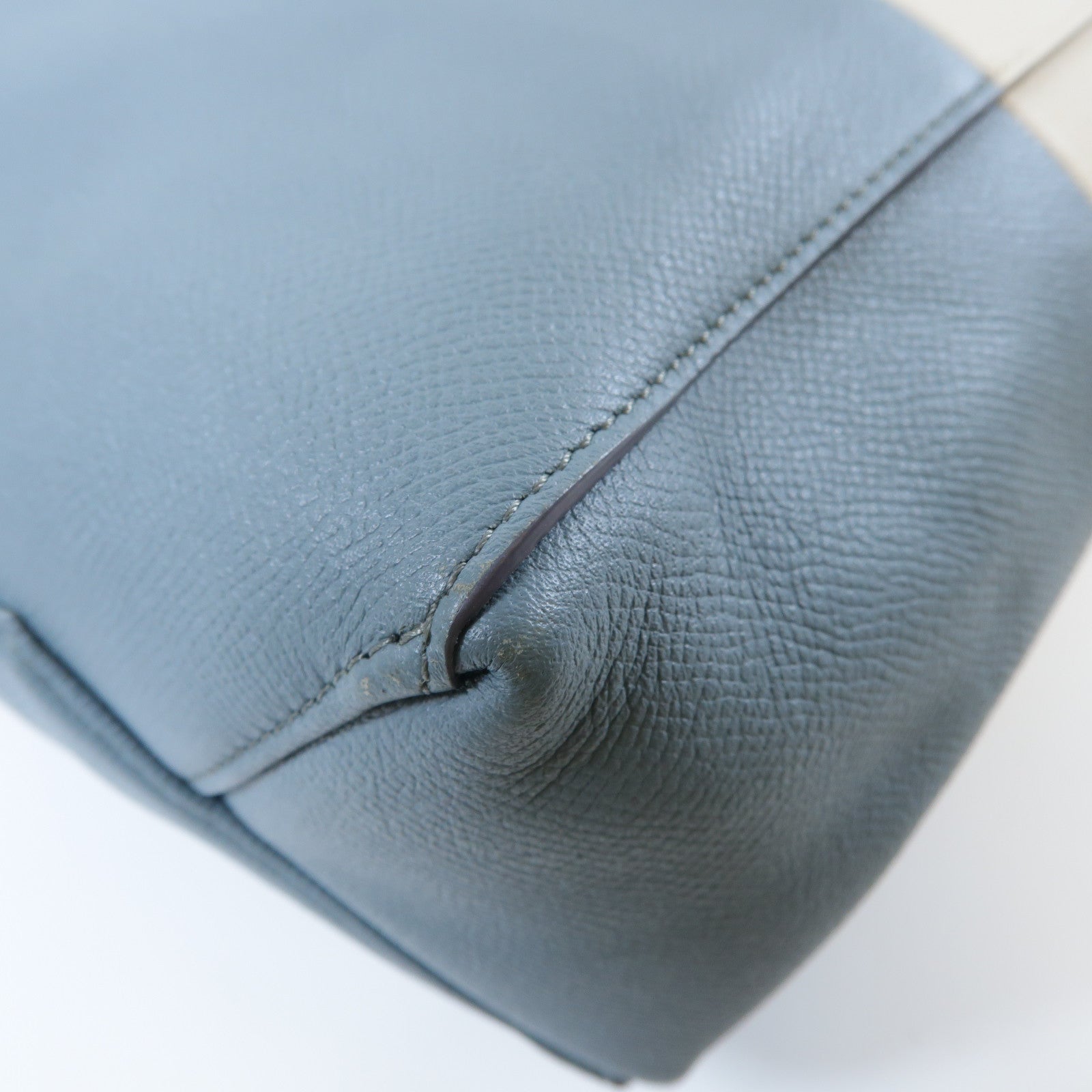 CELINE **【激減優惠】牛皮皮革Cabas 2 Way Shoulder Bag金扣手挽肩背兩用袋白色/藍色