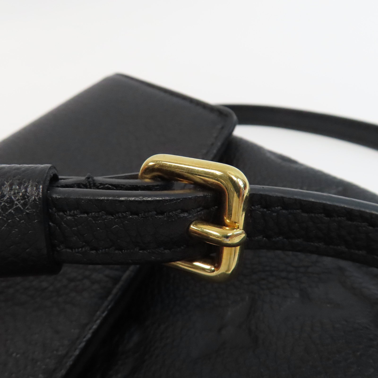 LOUIS VUITTON Monogram Empreinte Twice金扣肩背袋黑色