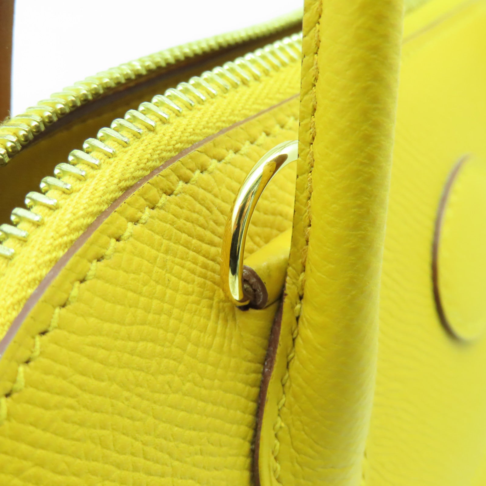 HERMES 【激減優惠】Epsom皮革Bolide 27金扣手挽肩背兩用袋Jaune Ambre黃色