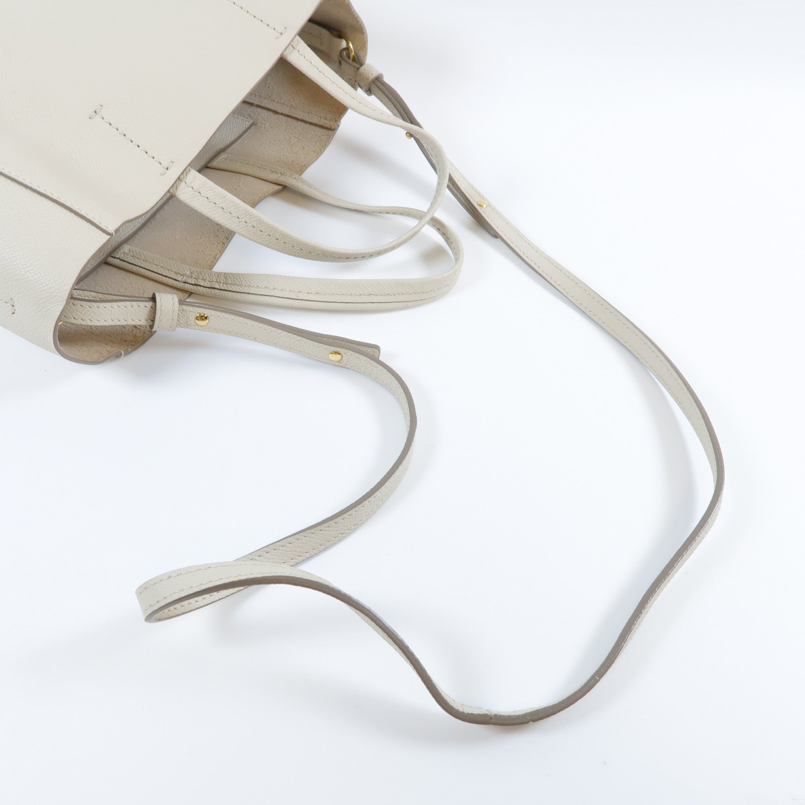 CELINE **【激減優惠】牛皮皮革Cabas 2 Way Shoulder Bag金扣手挽肩背兩用袋白色/藍色