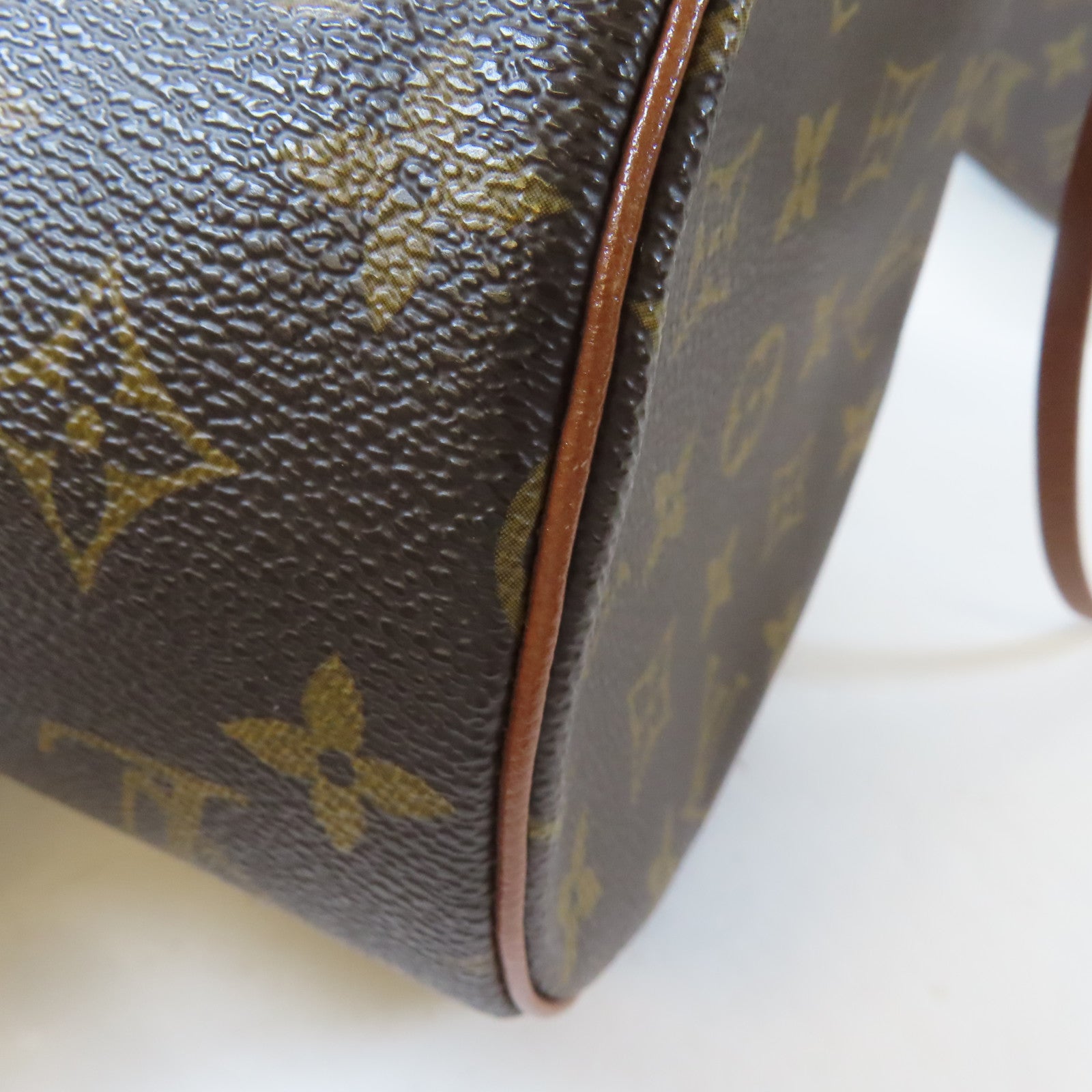 LOUIS VUITTON Monogram Papillon GM金扣手挽袋啡色