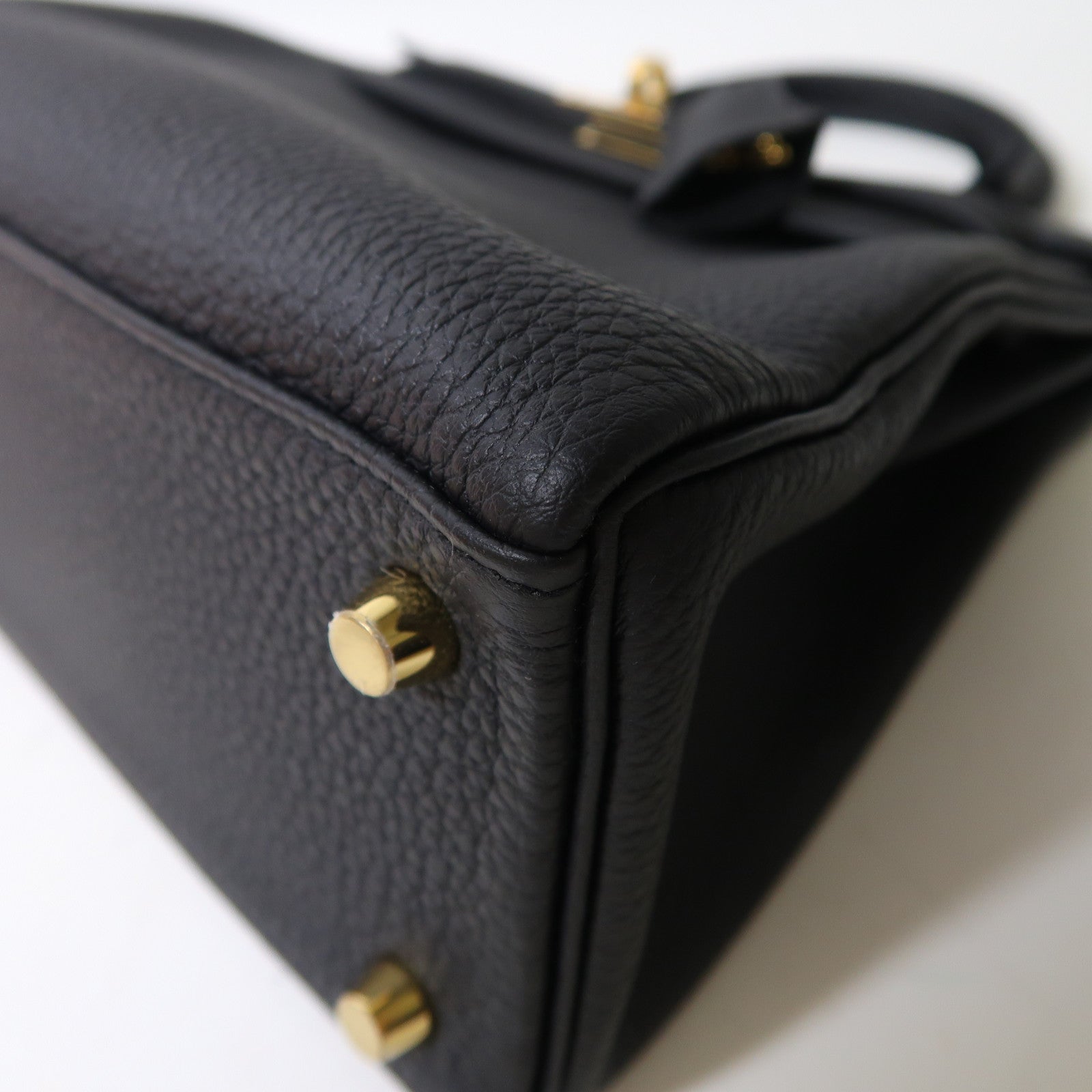 HERMES 【激減優惠】Togo皮革Kelly 25金釦手挽肩背兩用袋黑色