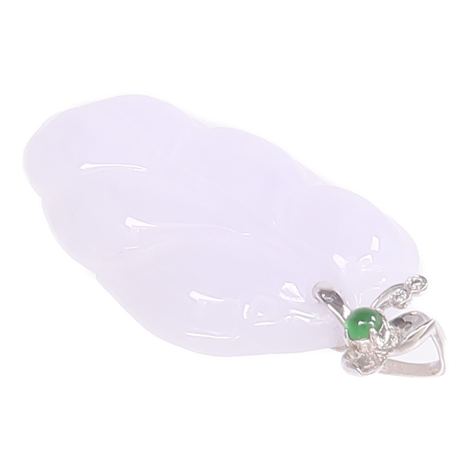 JEWELRY 18K白金Pendant Top翡翠吊墜