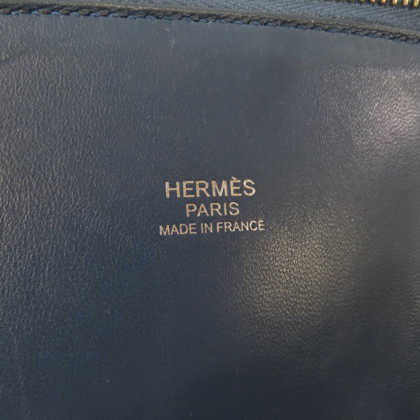 HERMES Clemence皮革Bolide 31銀扣手挽肩背兩用袋瑪瑙藍色